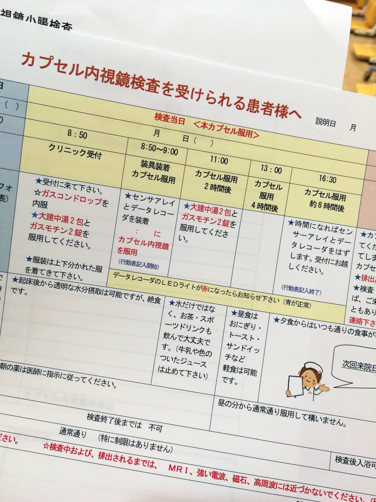 本日のスケジュール