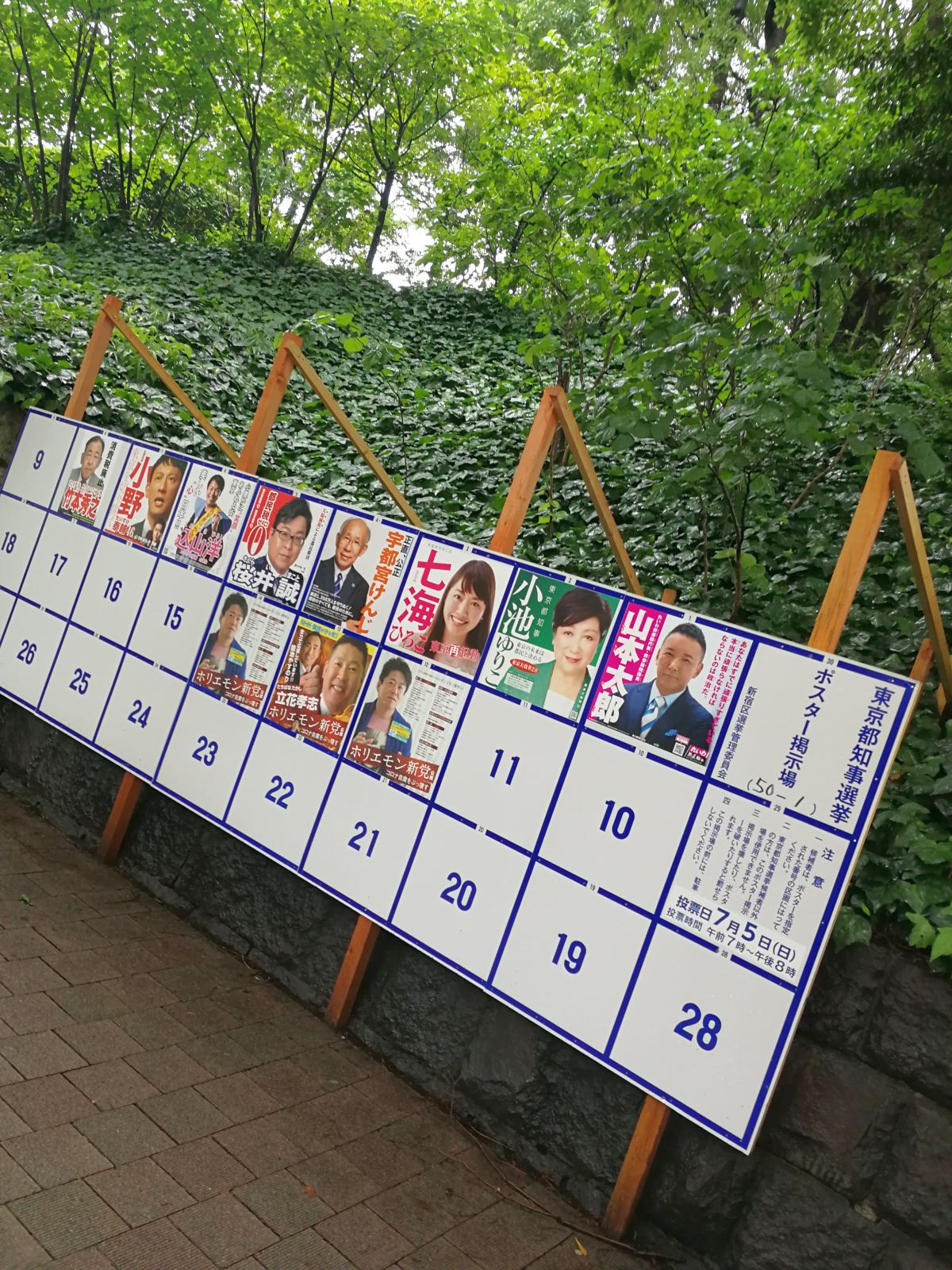 都知事選の掲示板ポスター