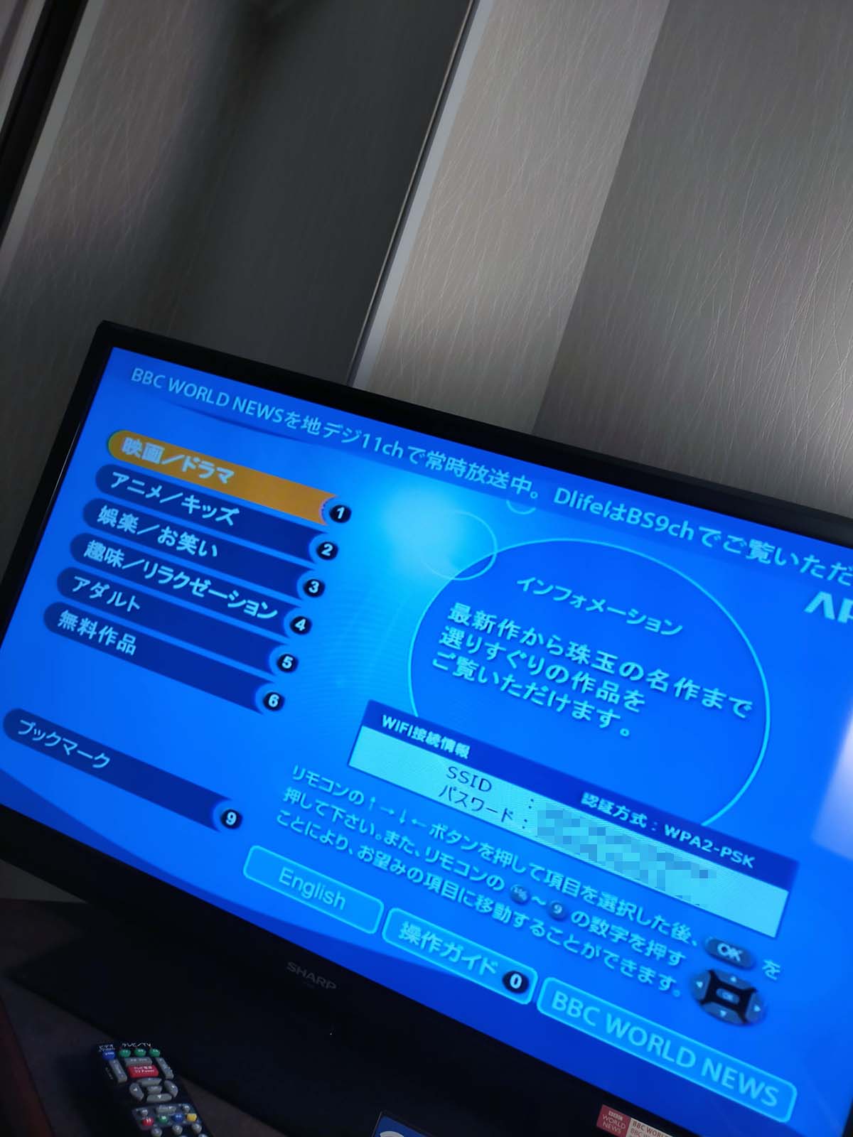 テレビの案内