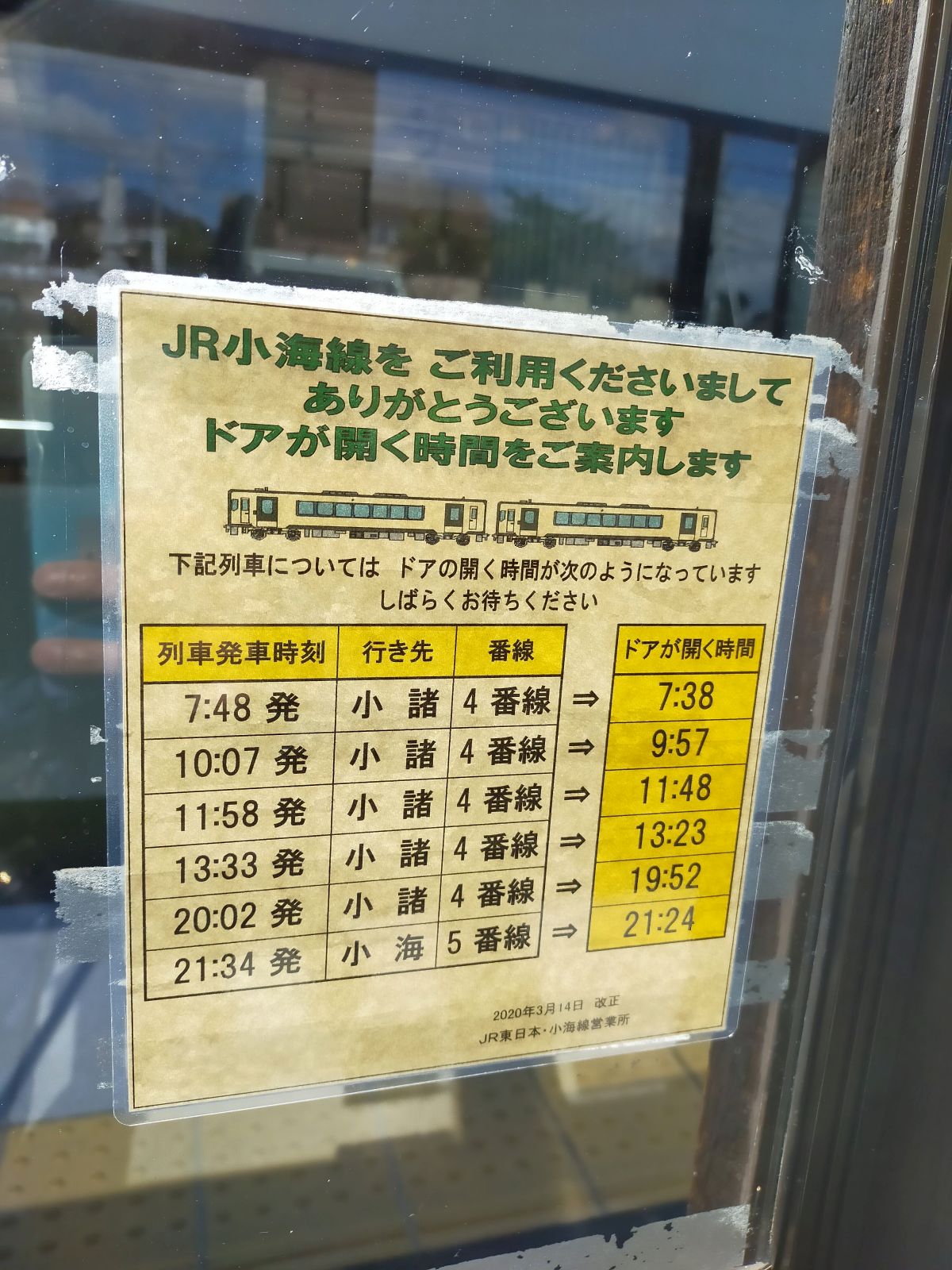 ドアが開く時間