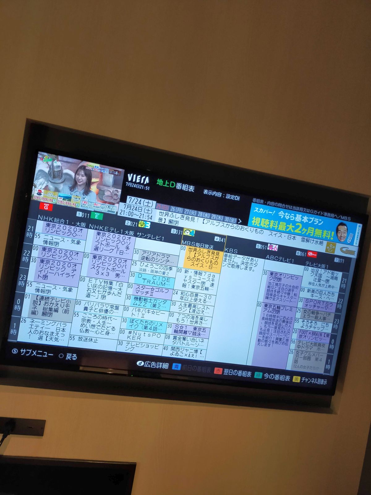 テレビのEPG