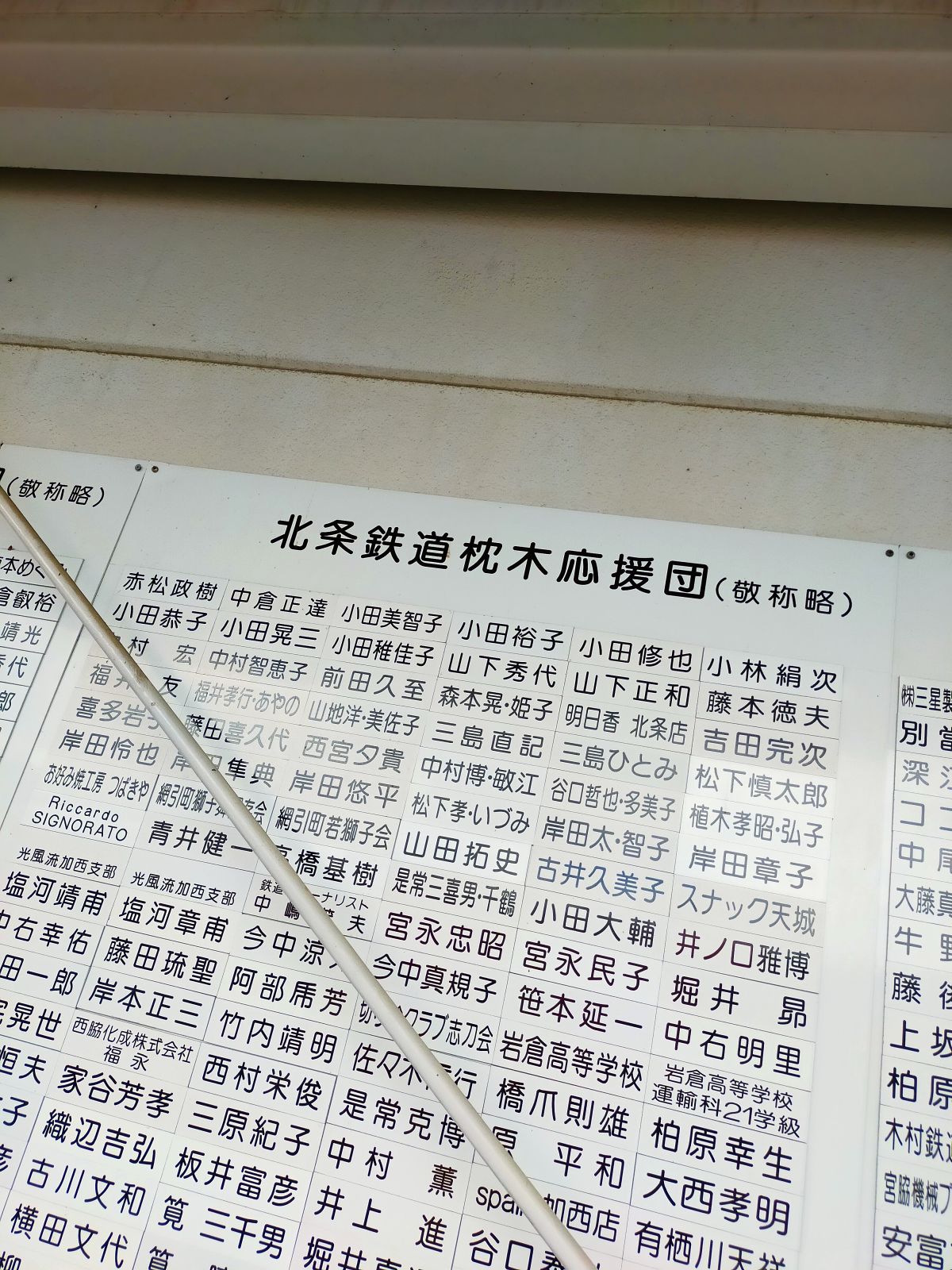 北条鉄道枕木応援団