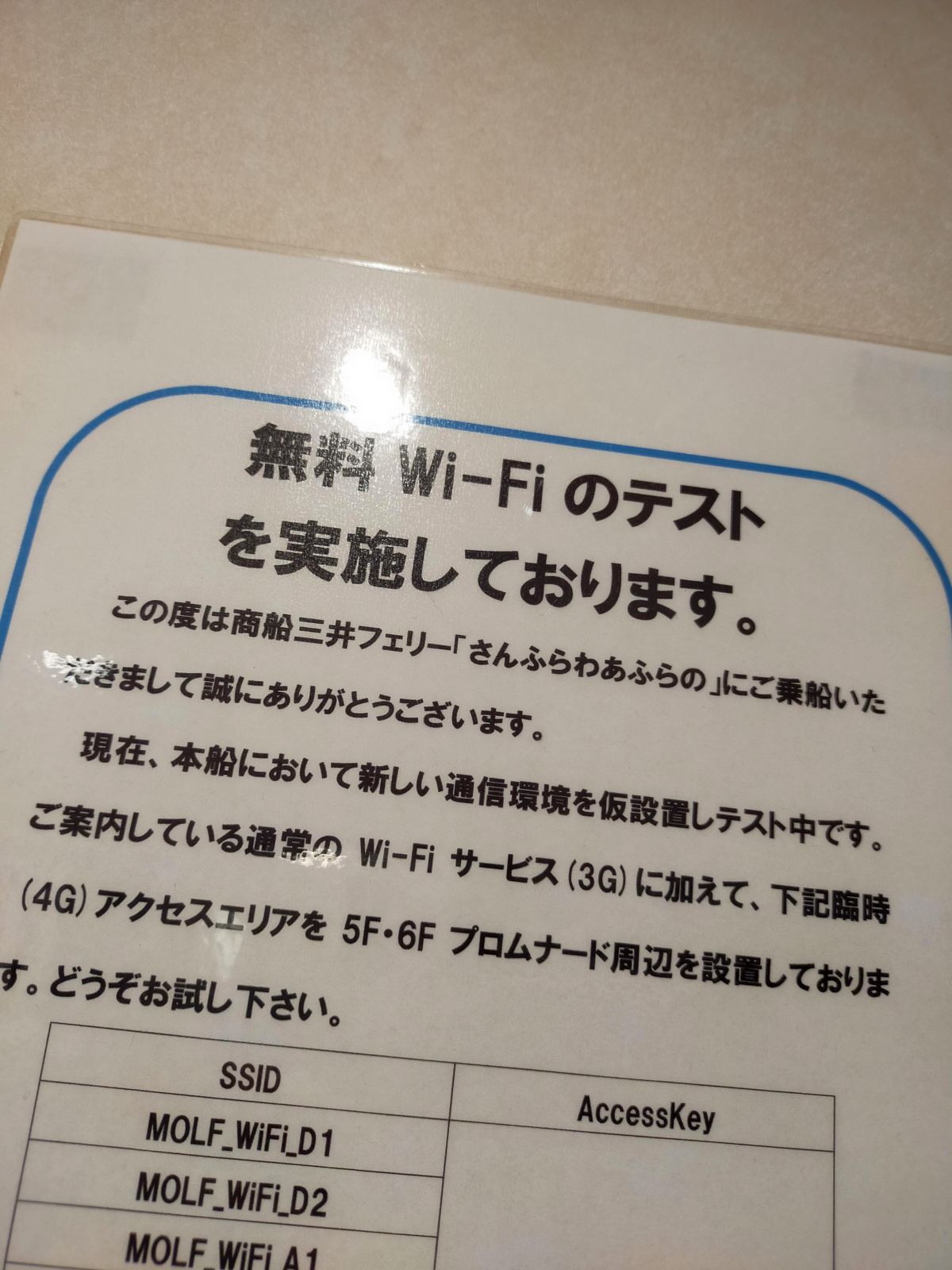 無料Wi-Fiのテスト