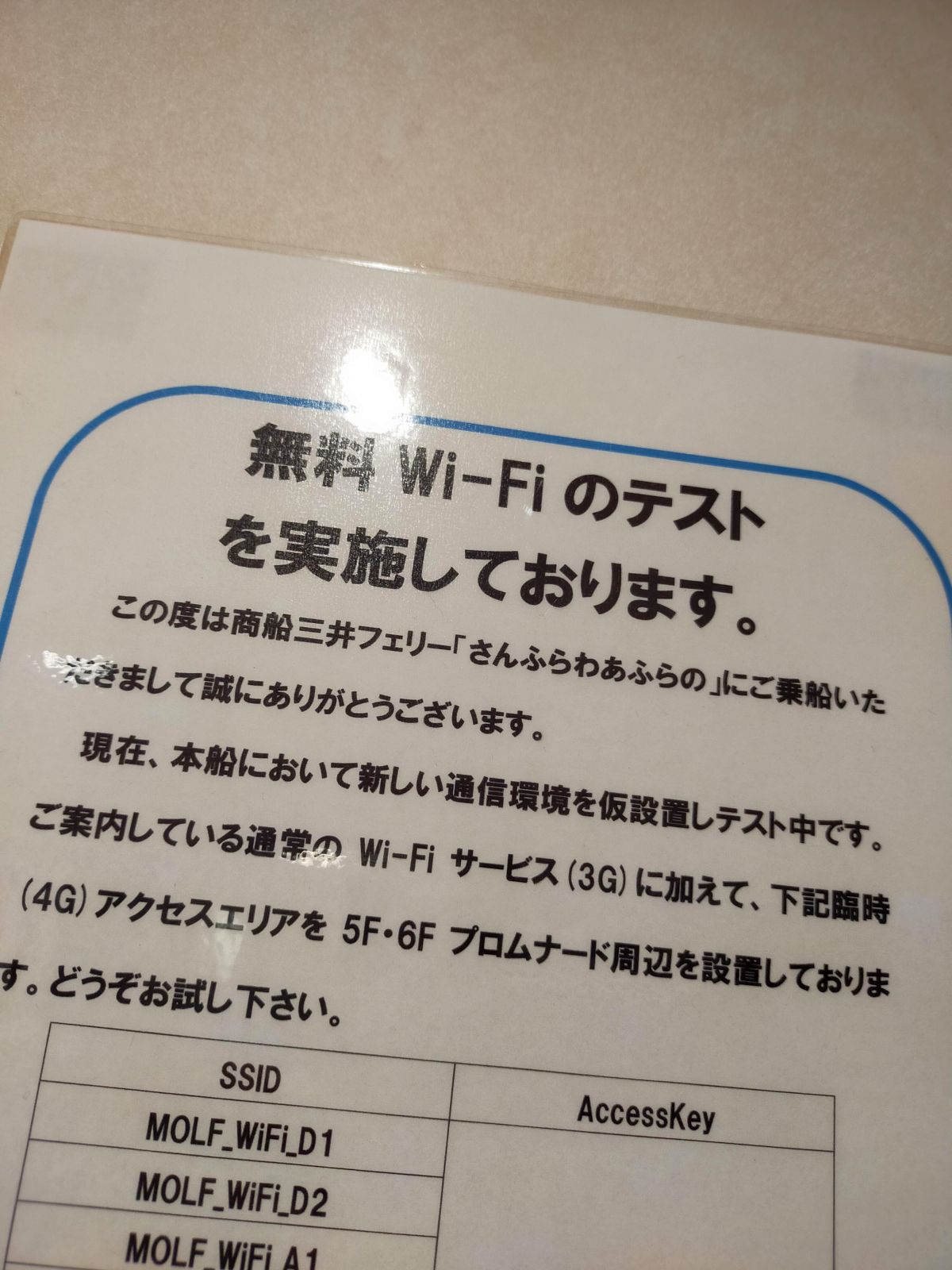 無料Wi-Fiのテスト