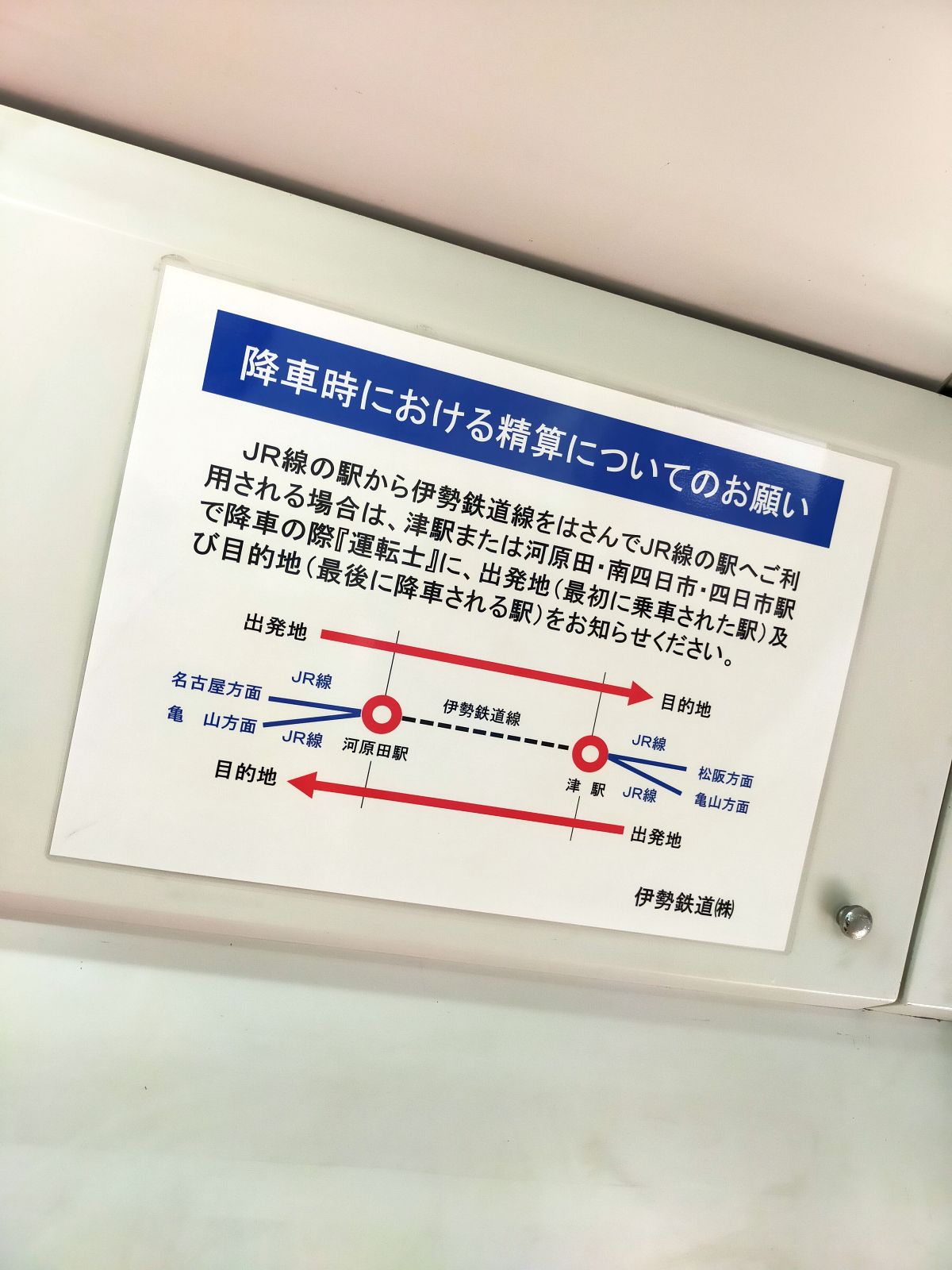 降車時における精算についてのお願い