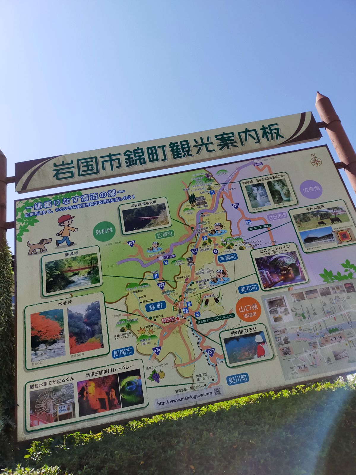 岩国市錦町観光案内板