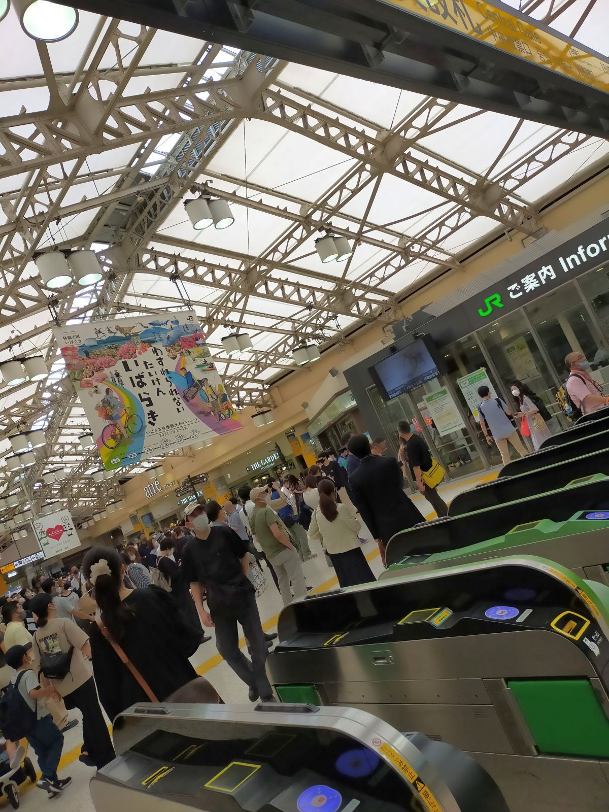 案内板を見る人