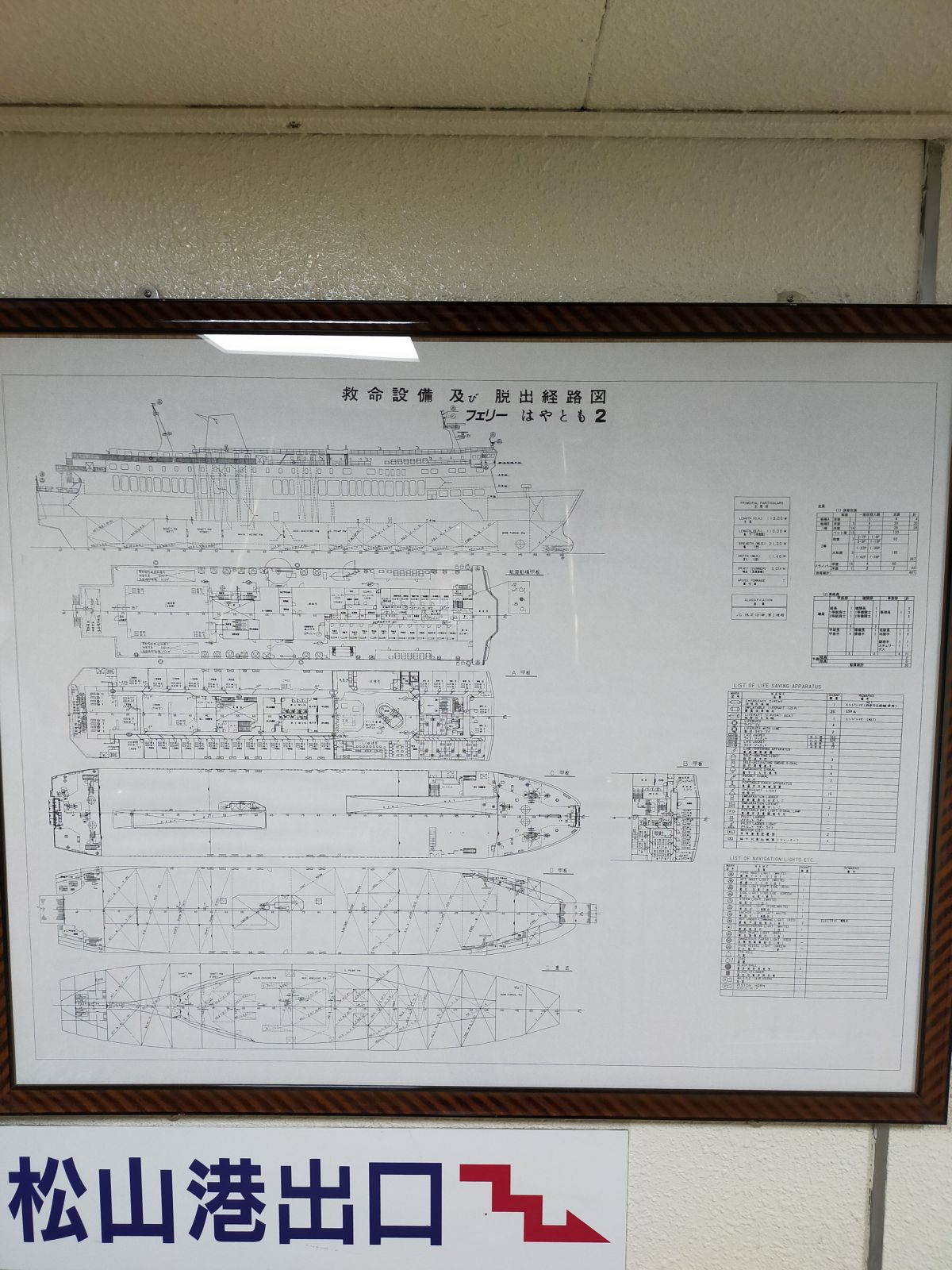 救命設備及び脱出経路図