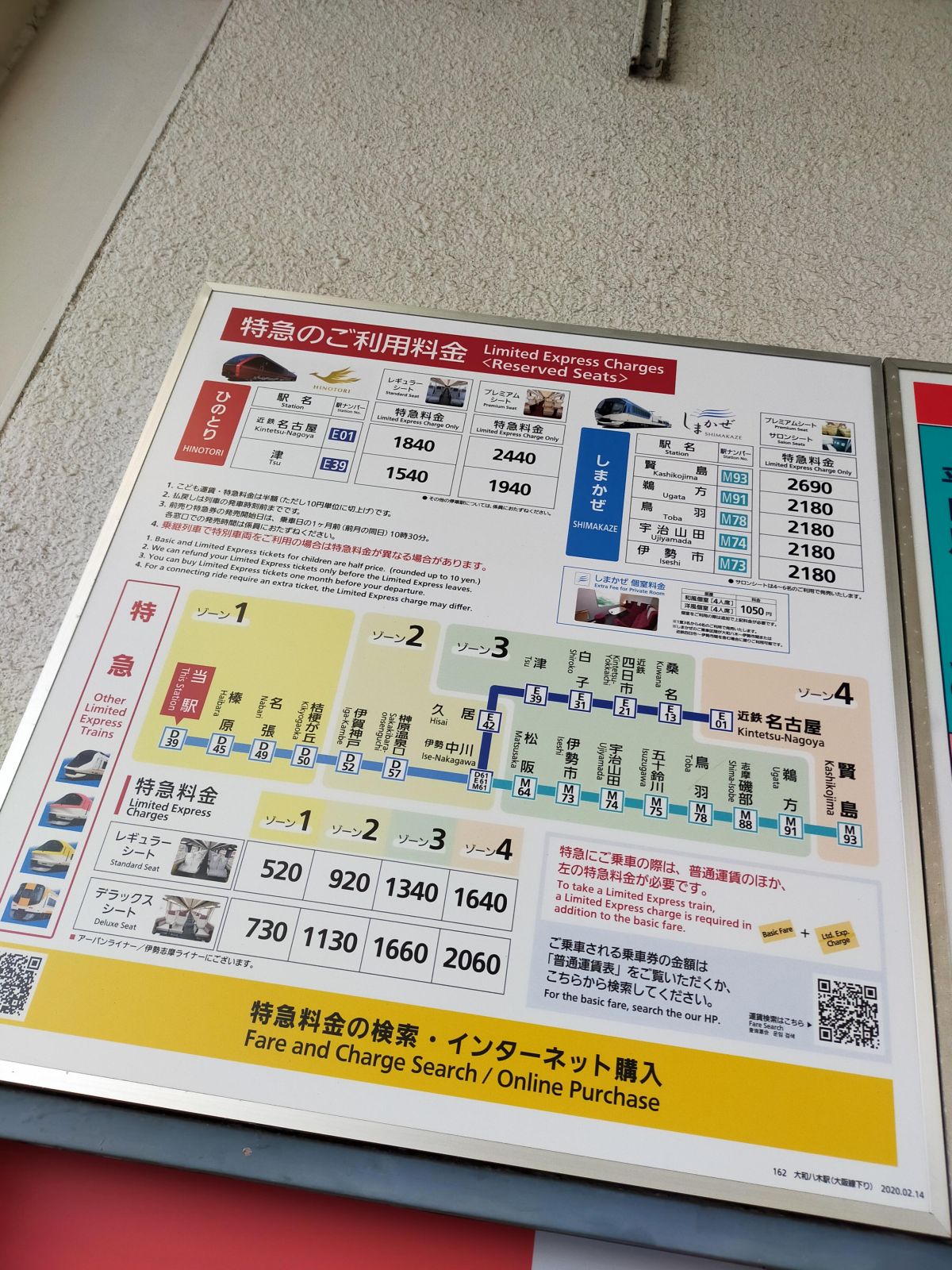 特急のご利用料金