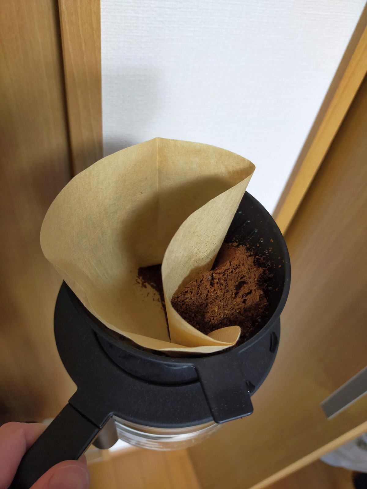 コーヒー豆を挽いた状態