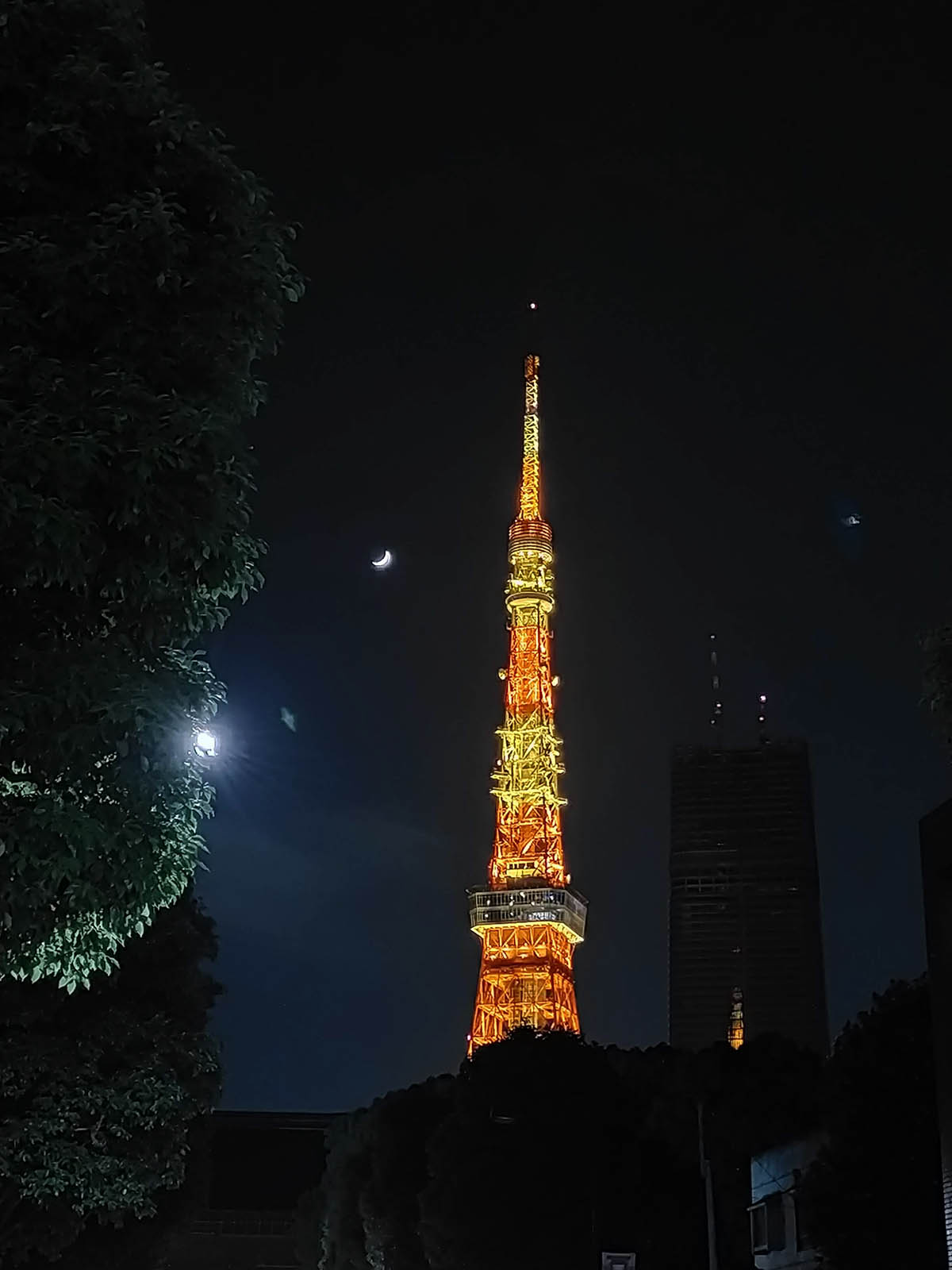 東京タワーと月