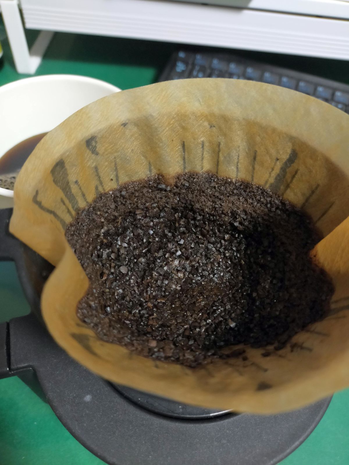 挽いたコーヒー豆