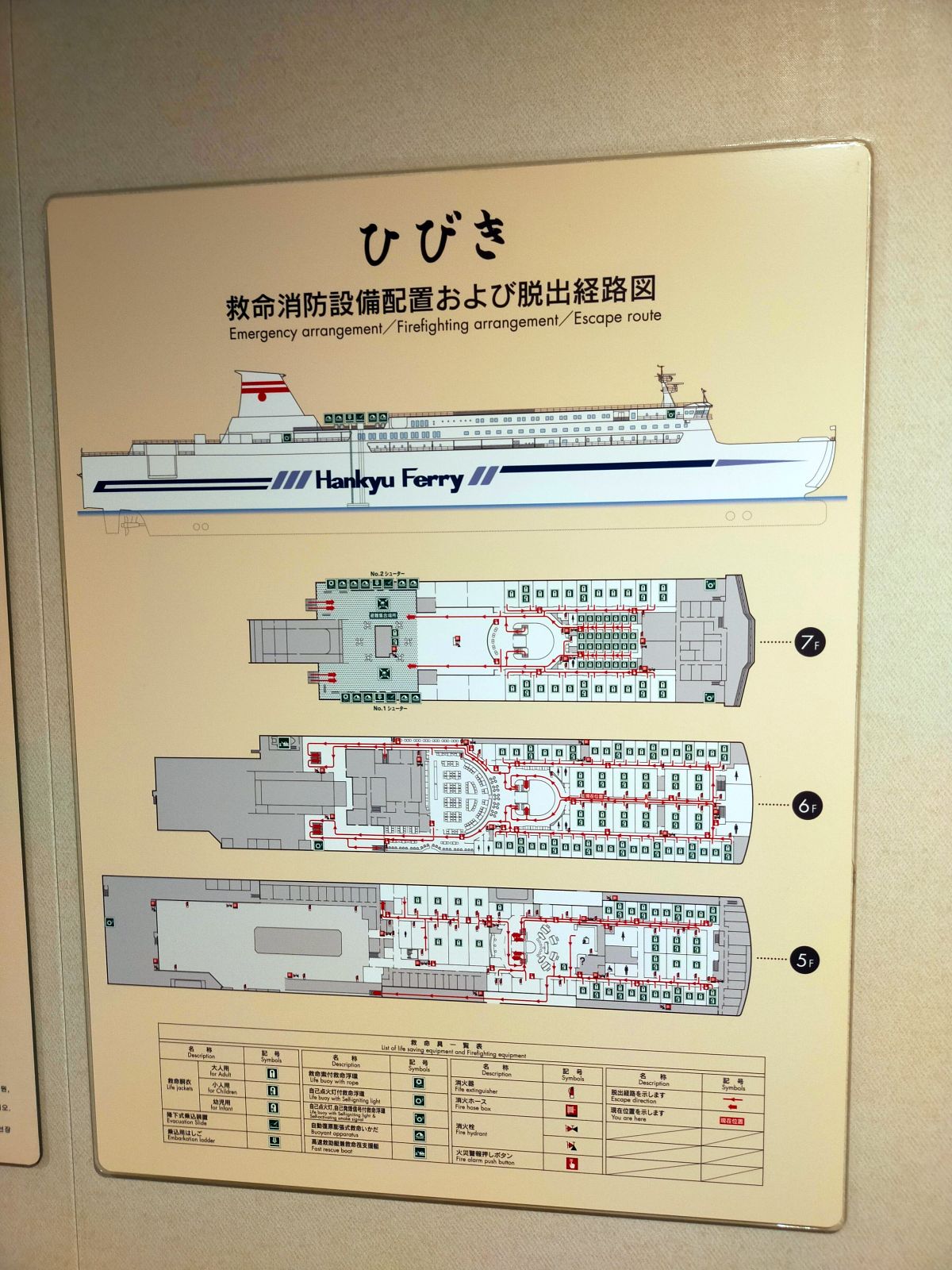 救急消防設備配置および脱出経路図