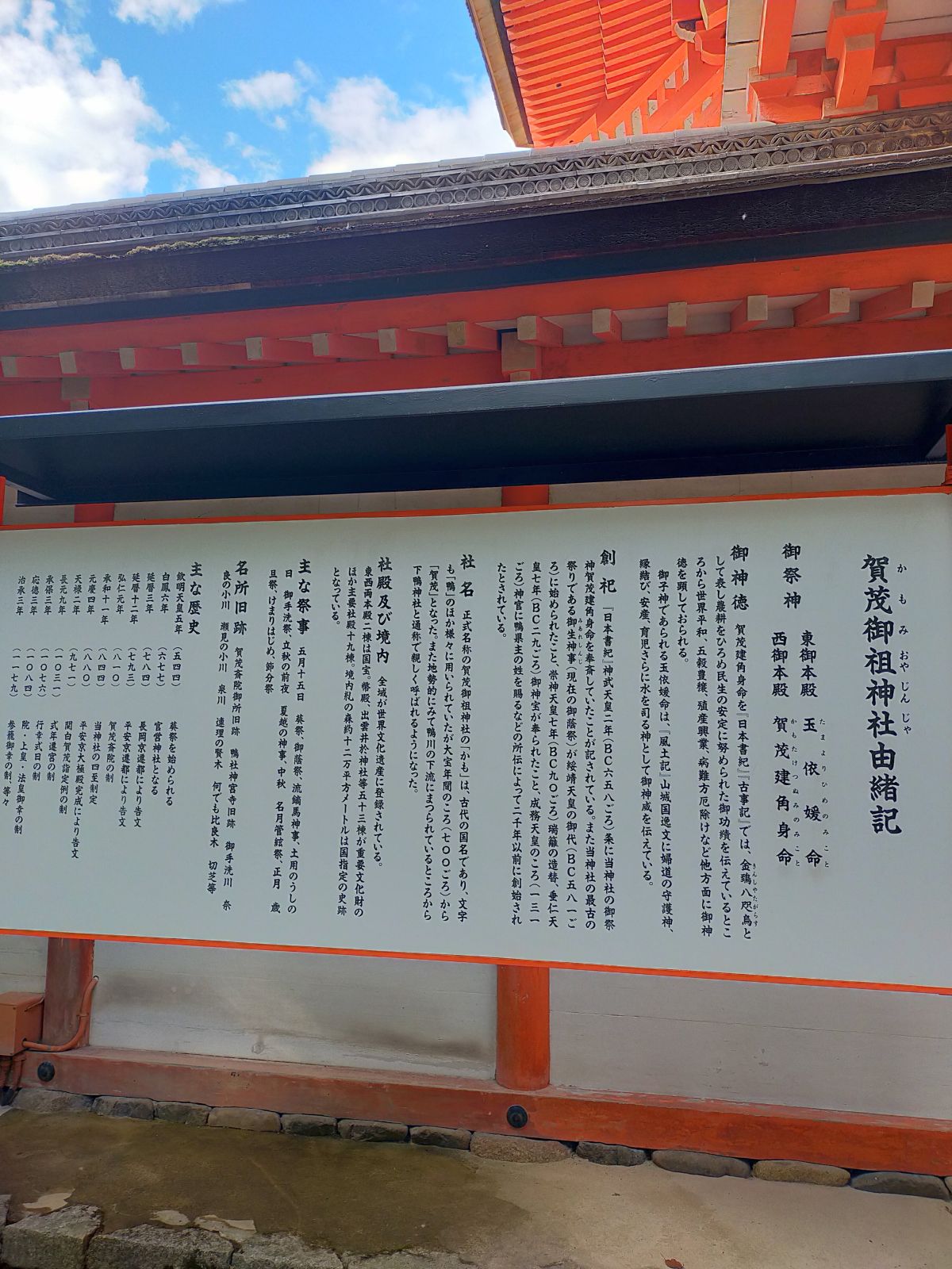 賀茂御祖神社由緒記