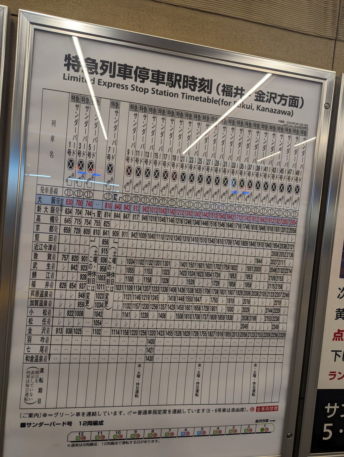 サンダーバード時刻表