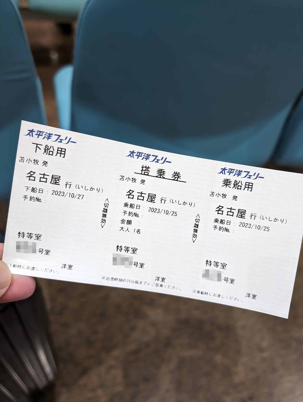 フェリー搭乗券