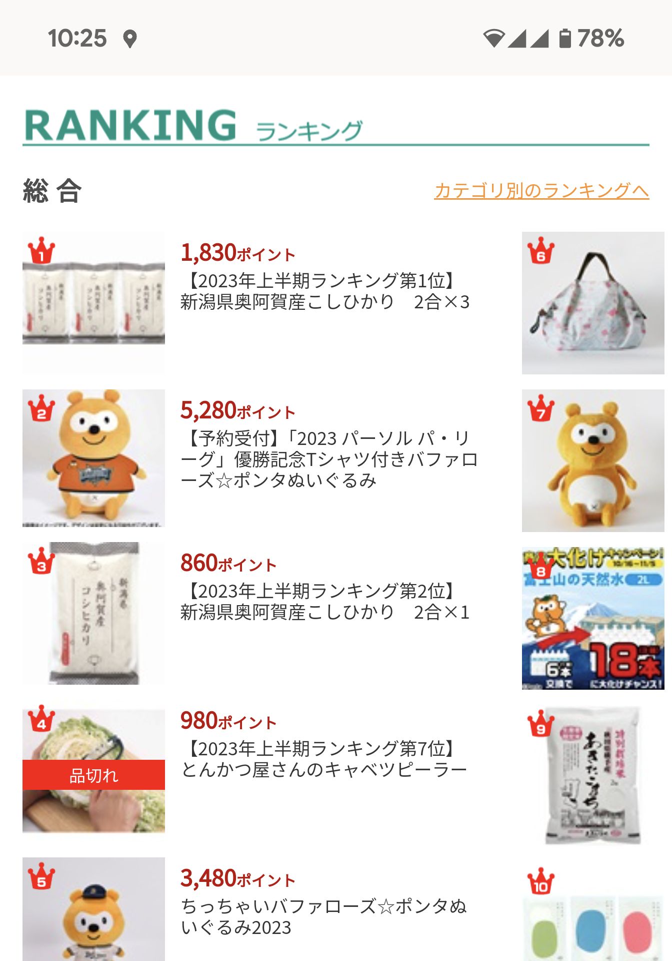 ランキング