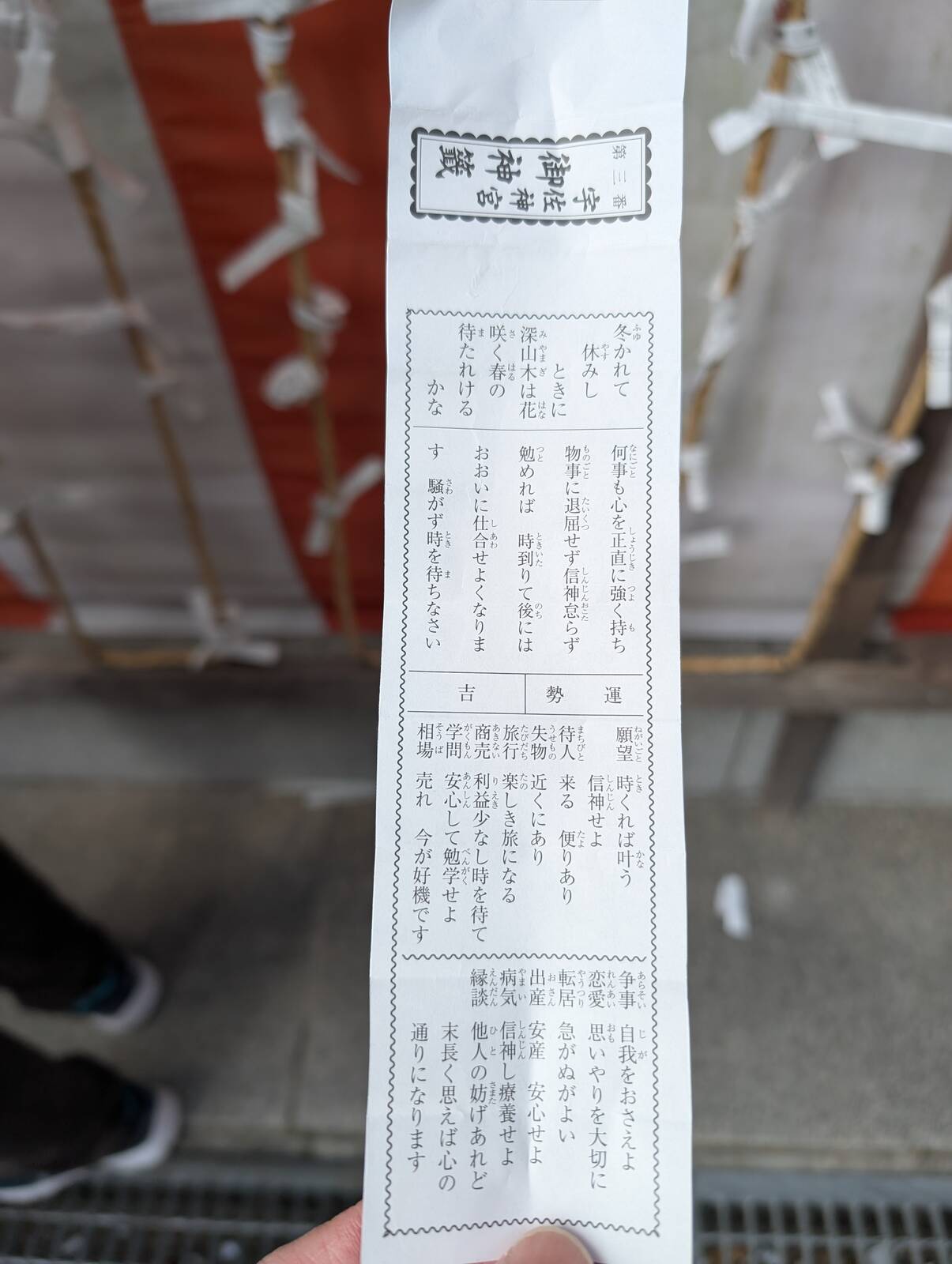 本日のおみくじ