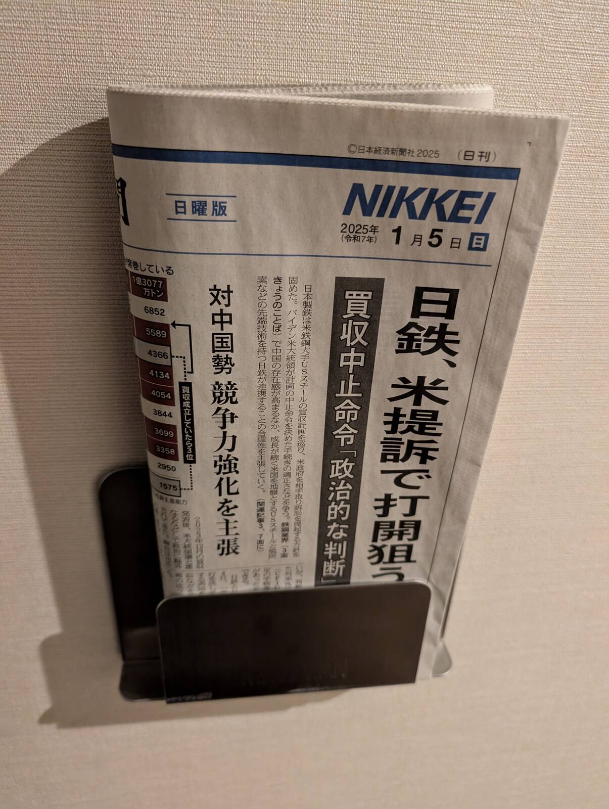 今朝の新聞