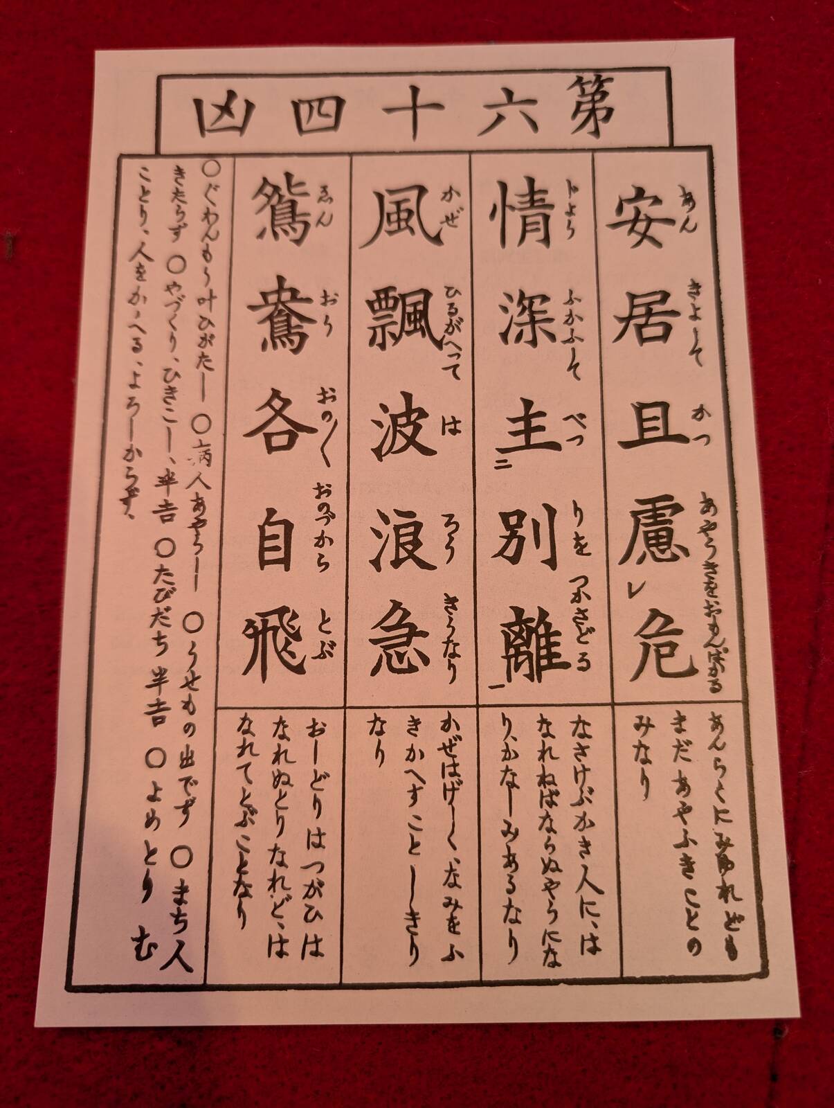 本日のおみくじ