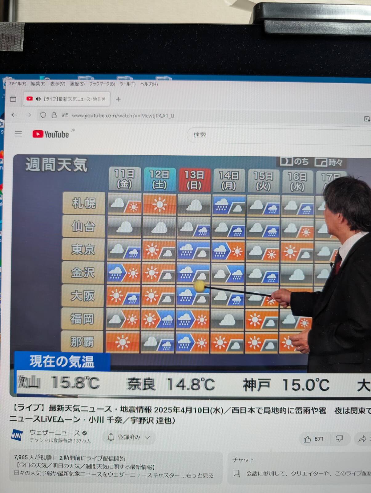 日曜日の天気