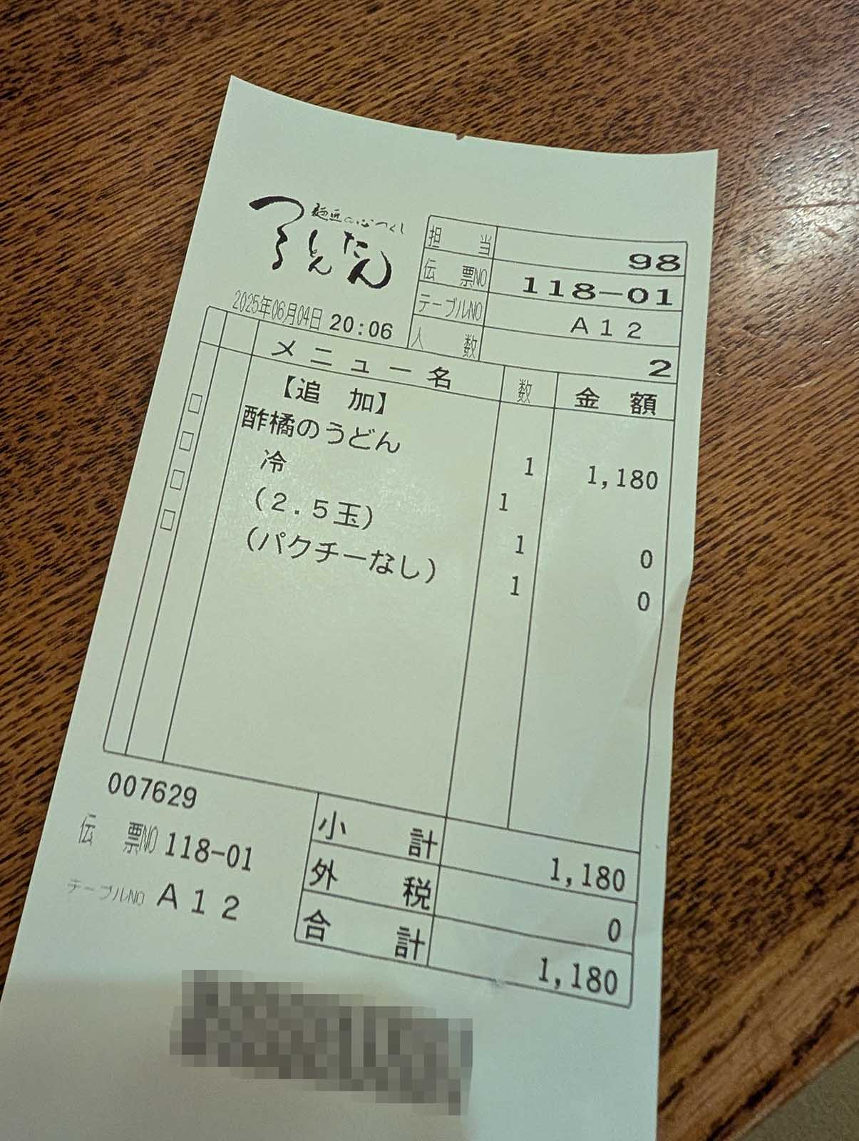 本日のお代