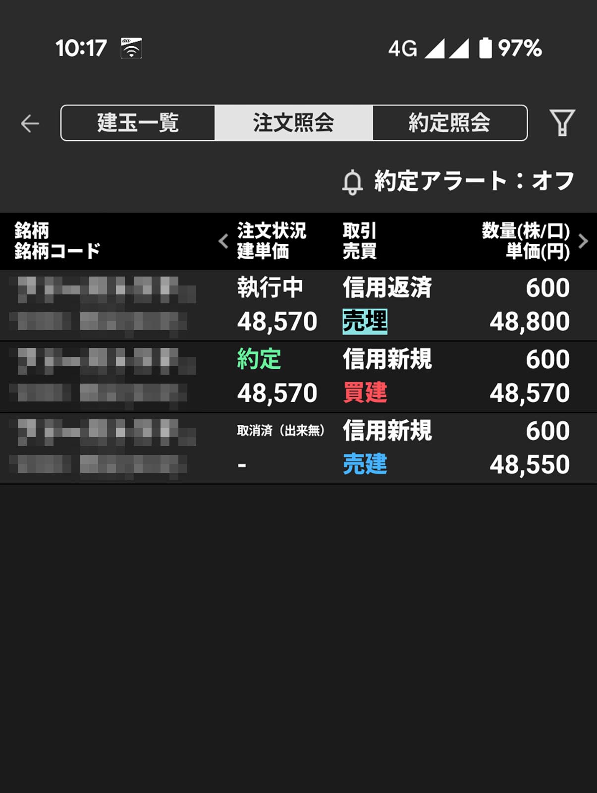 注文の執行
