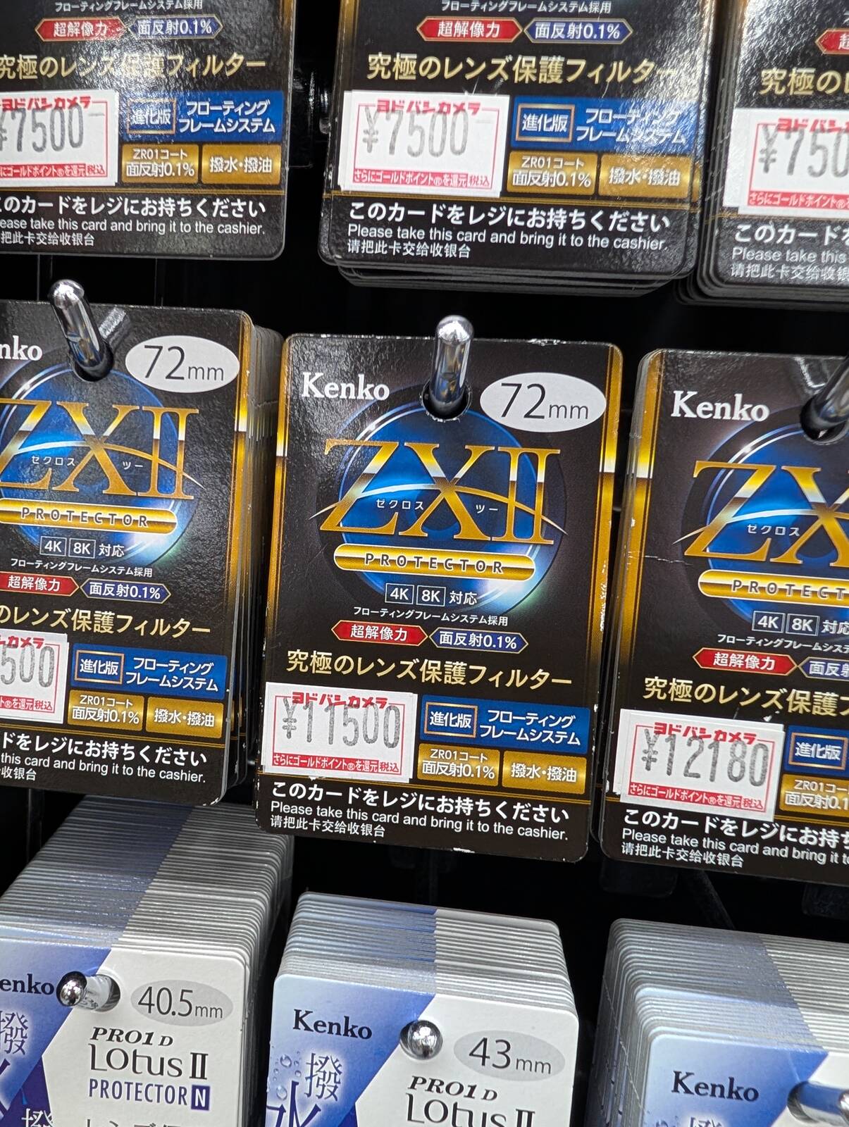 レンズの保護フィルター