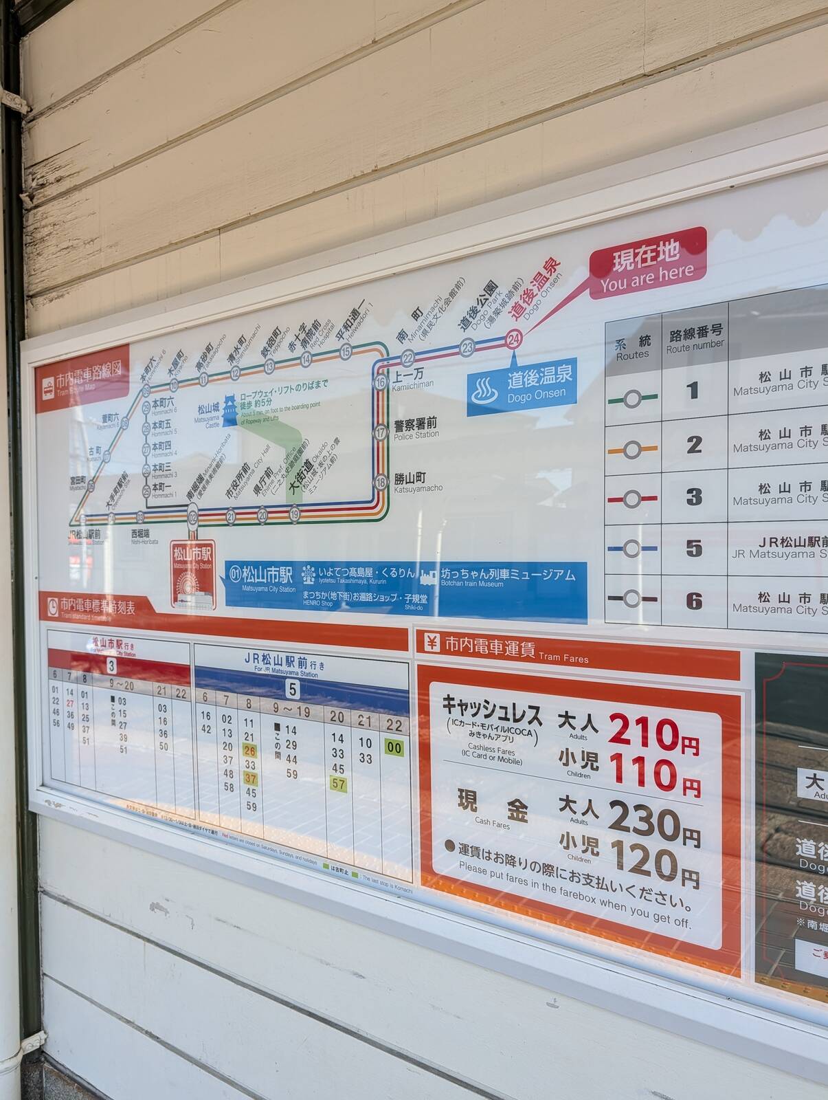 市内電車標準時刻表