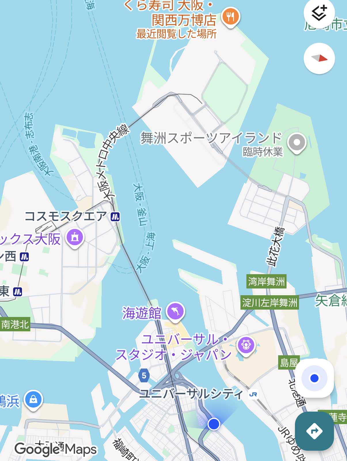 GoogleMapで見た地図