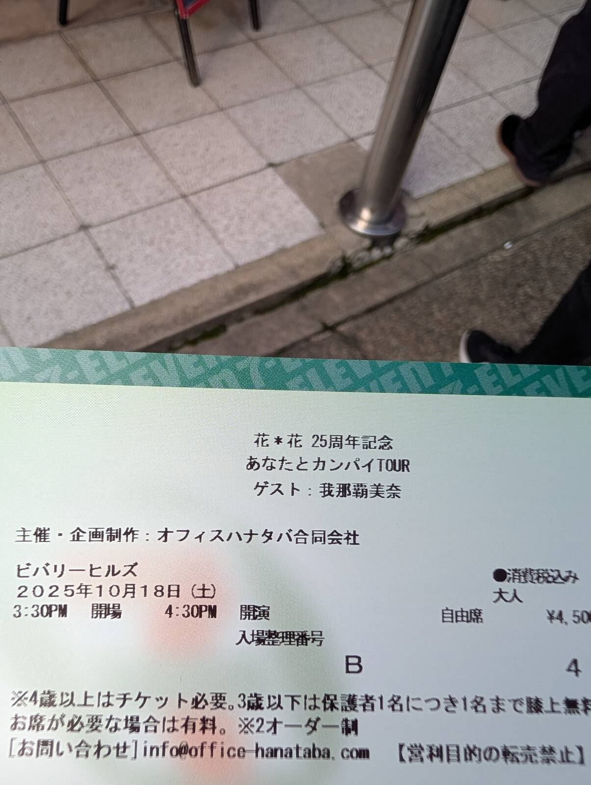 本日のチケット