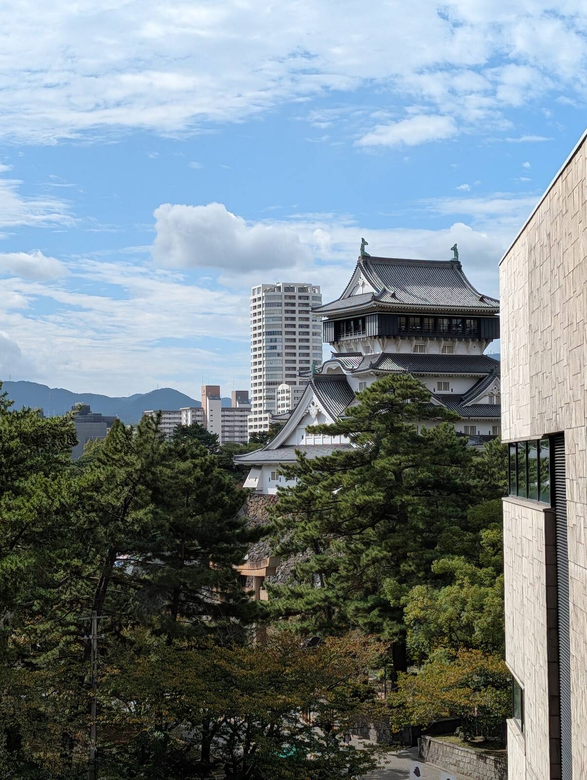 横から見る小倉城