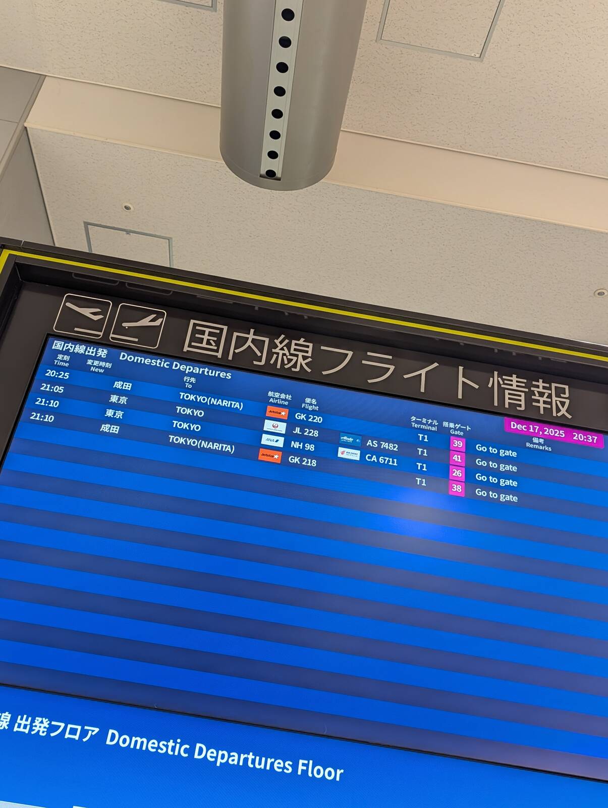 国内線フライト情報