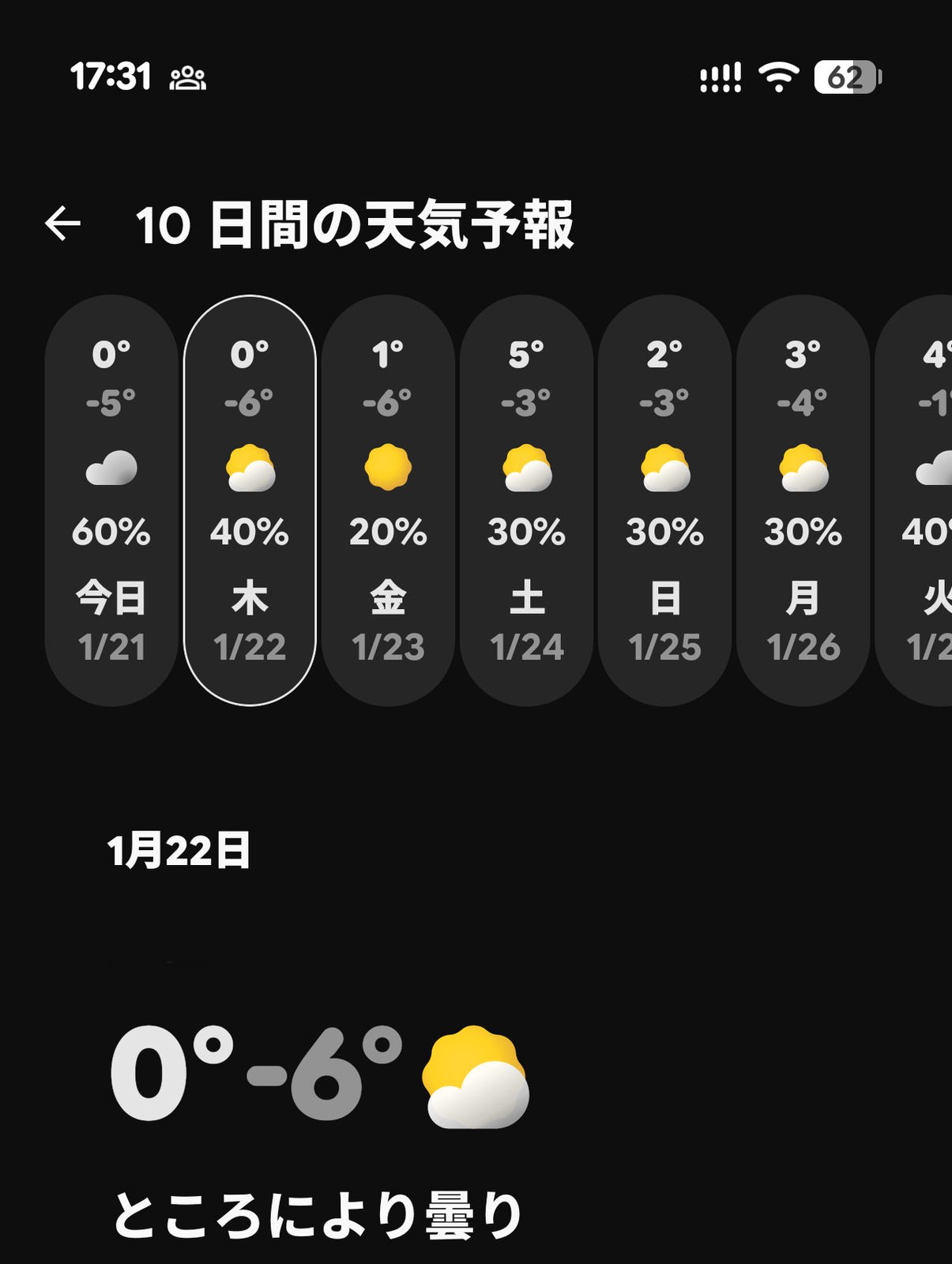 10日間の天気予報