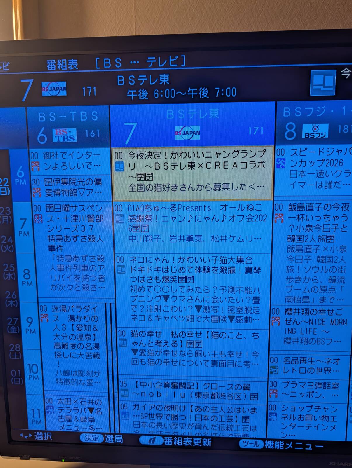 BSテレ東のEPG