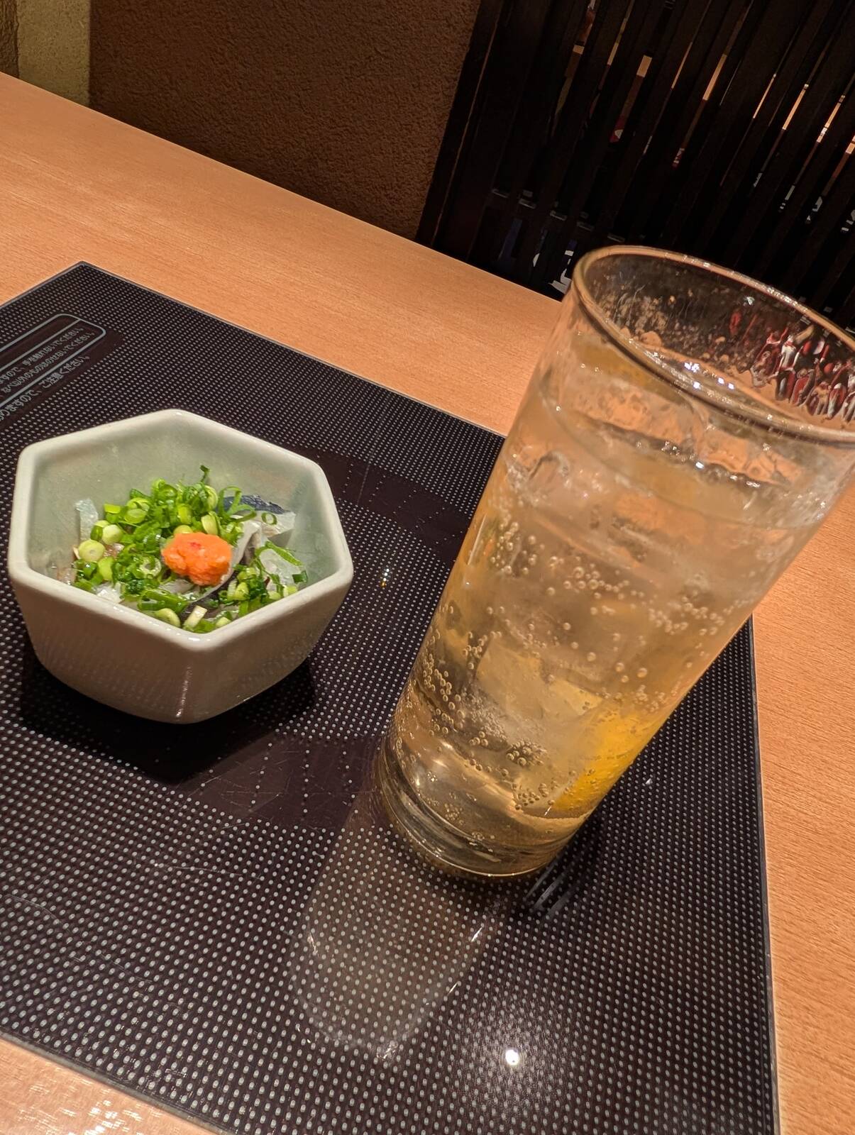 湯引きとドリンク