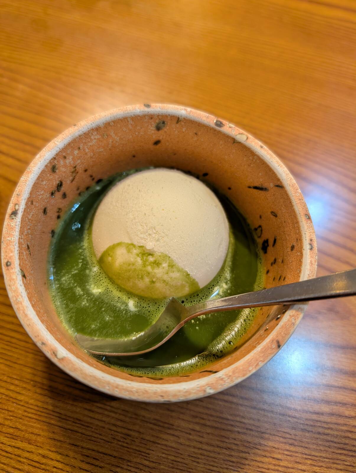 アイスクリームお抹茶かけ