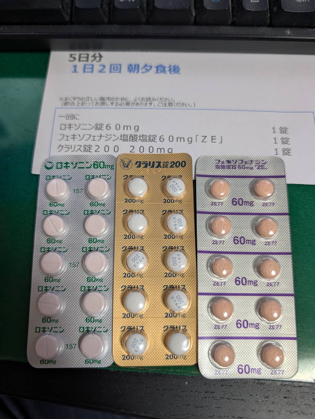 本日の処方薬