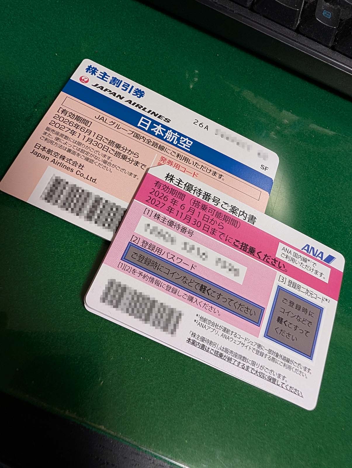 今期の株主割引券