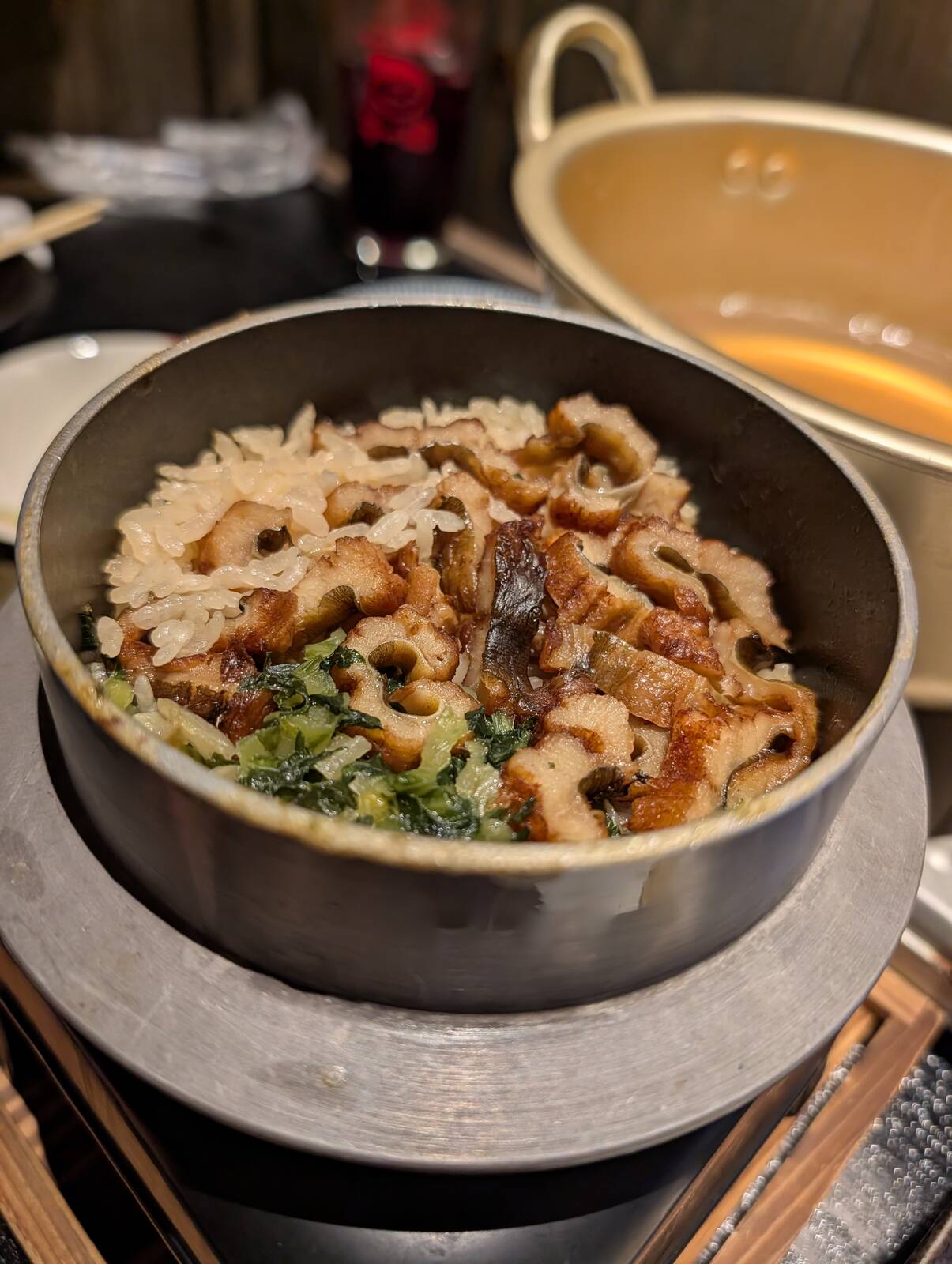 穴子と広島菜の釜めし