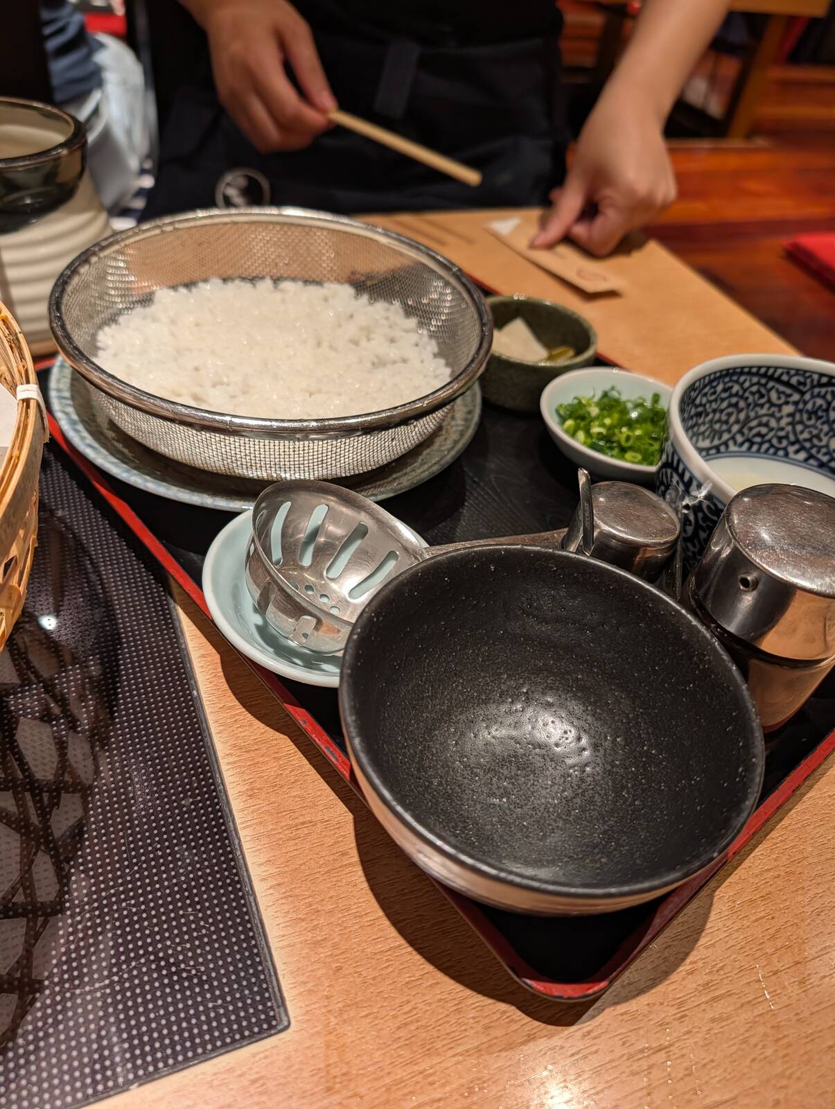 雑炊の準備