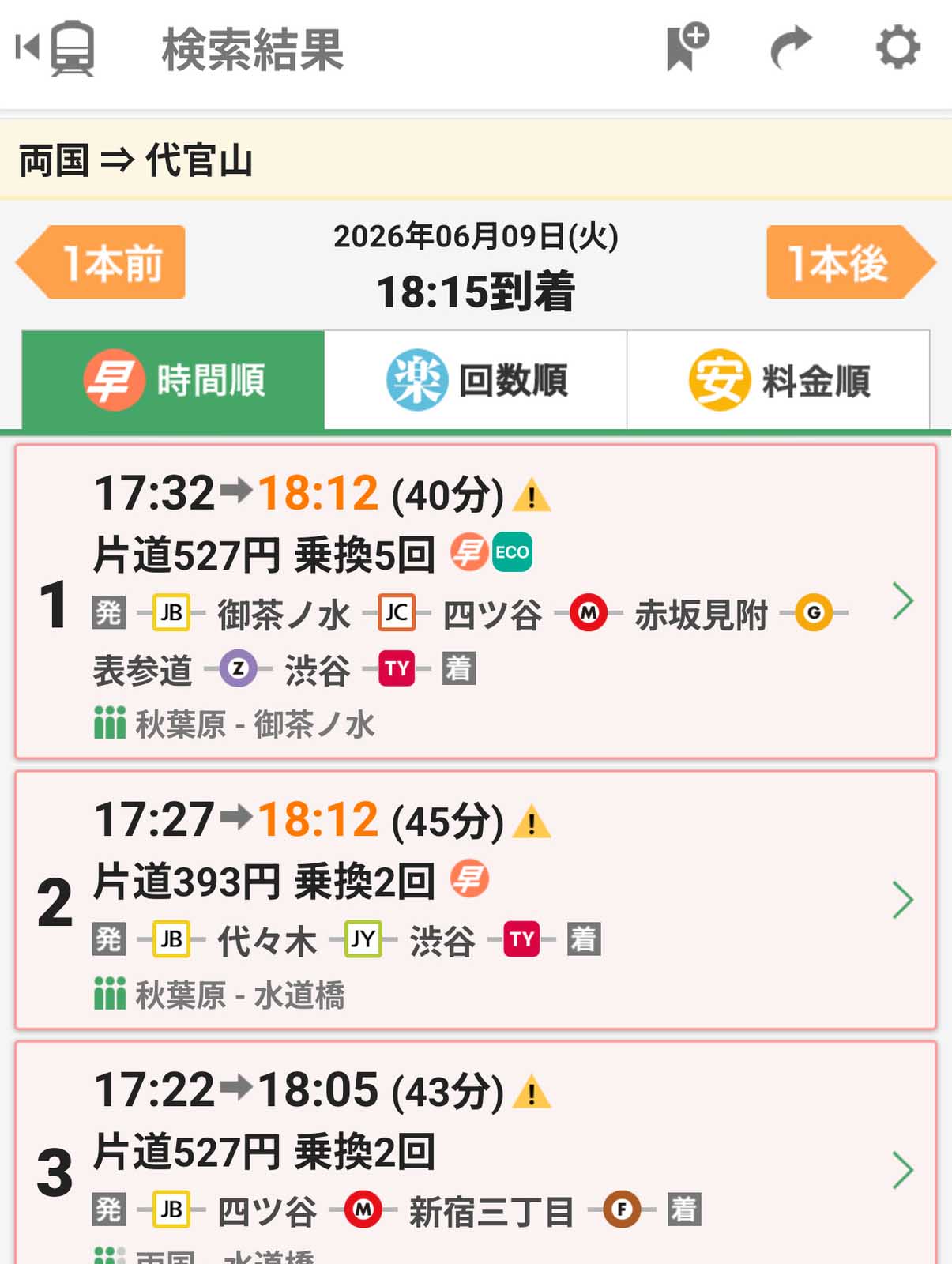 代官山への移動