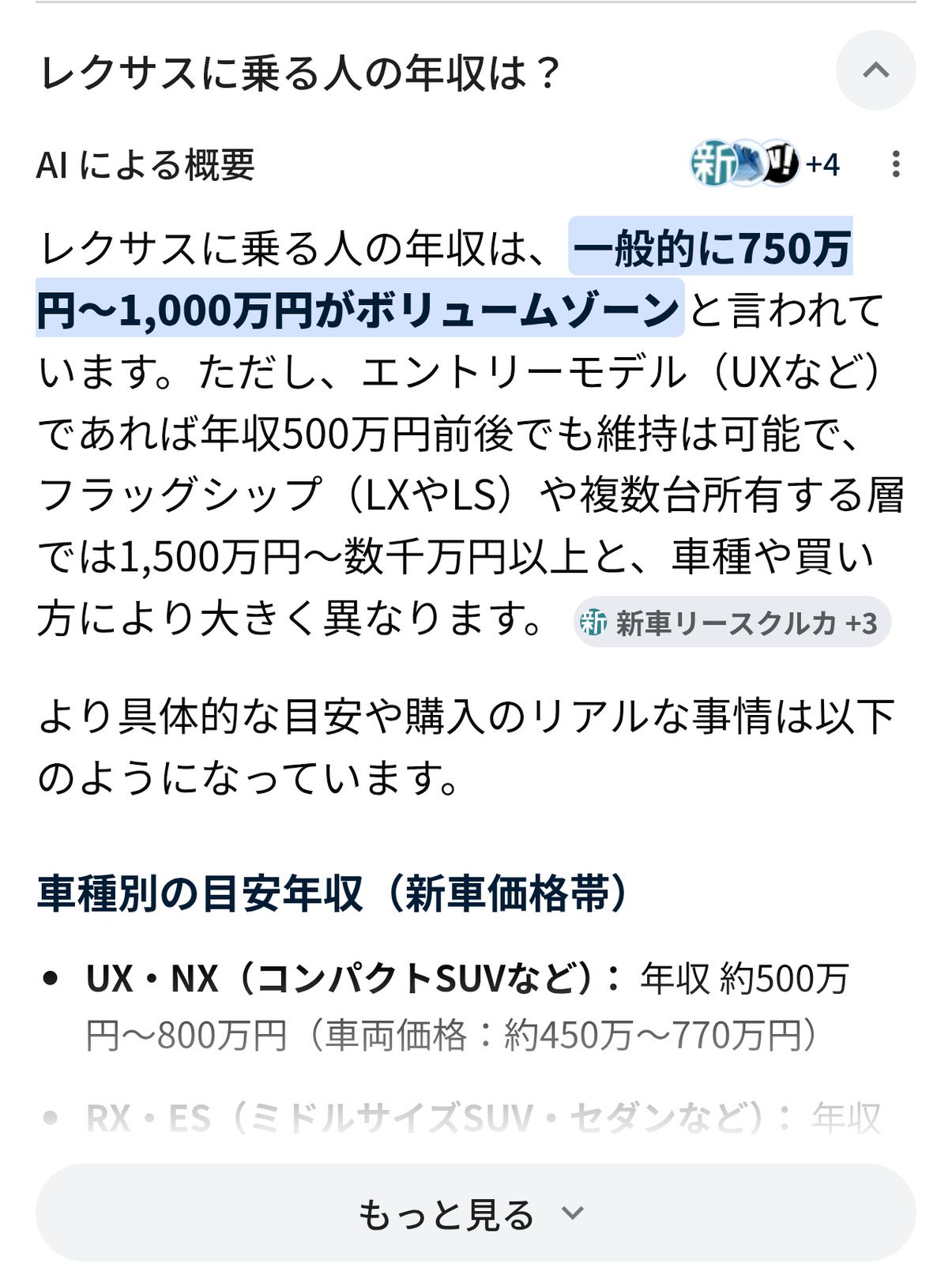 レクサスに乗る人の年収は？