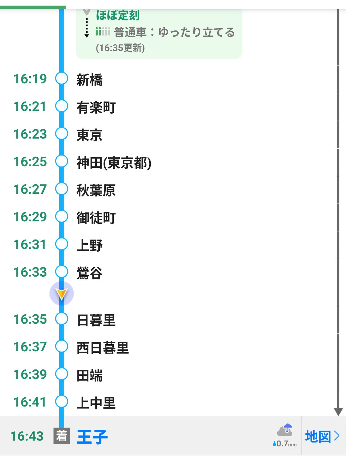 山手線での最遠