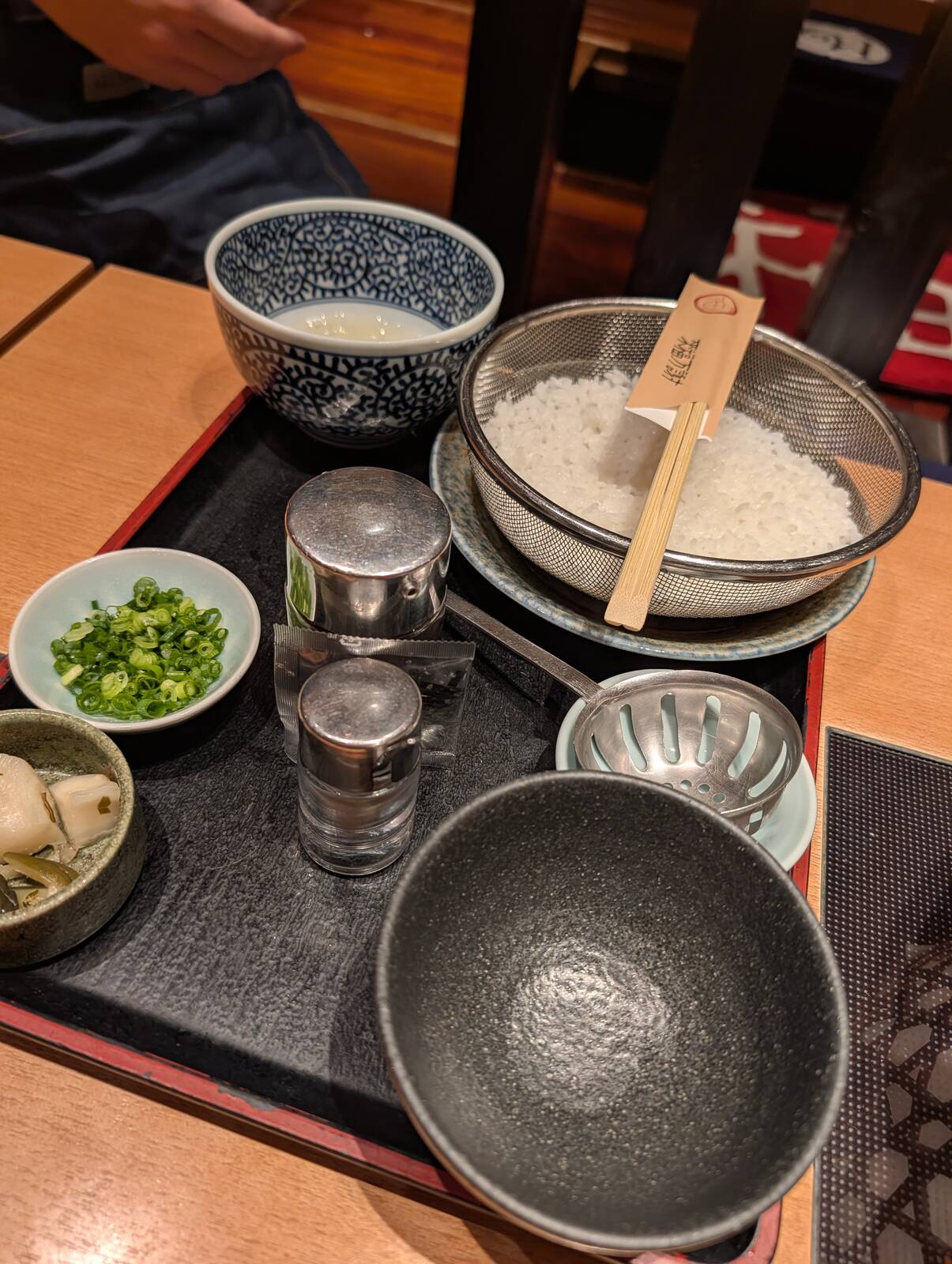 雑炊の準備