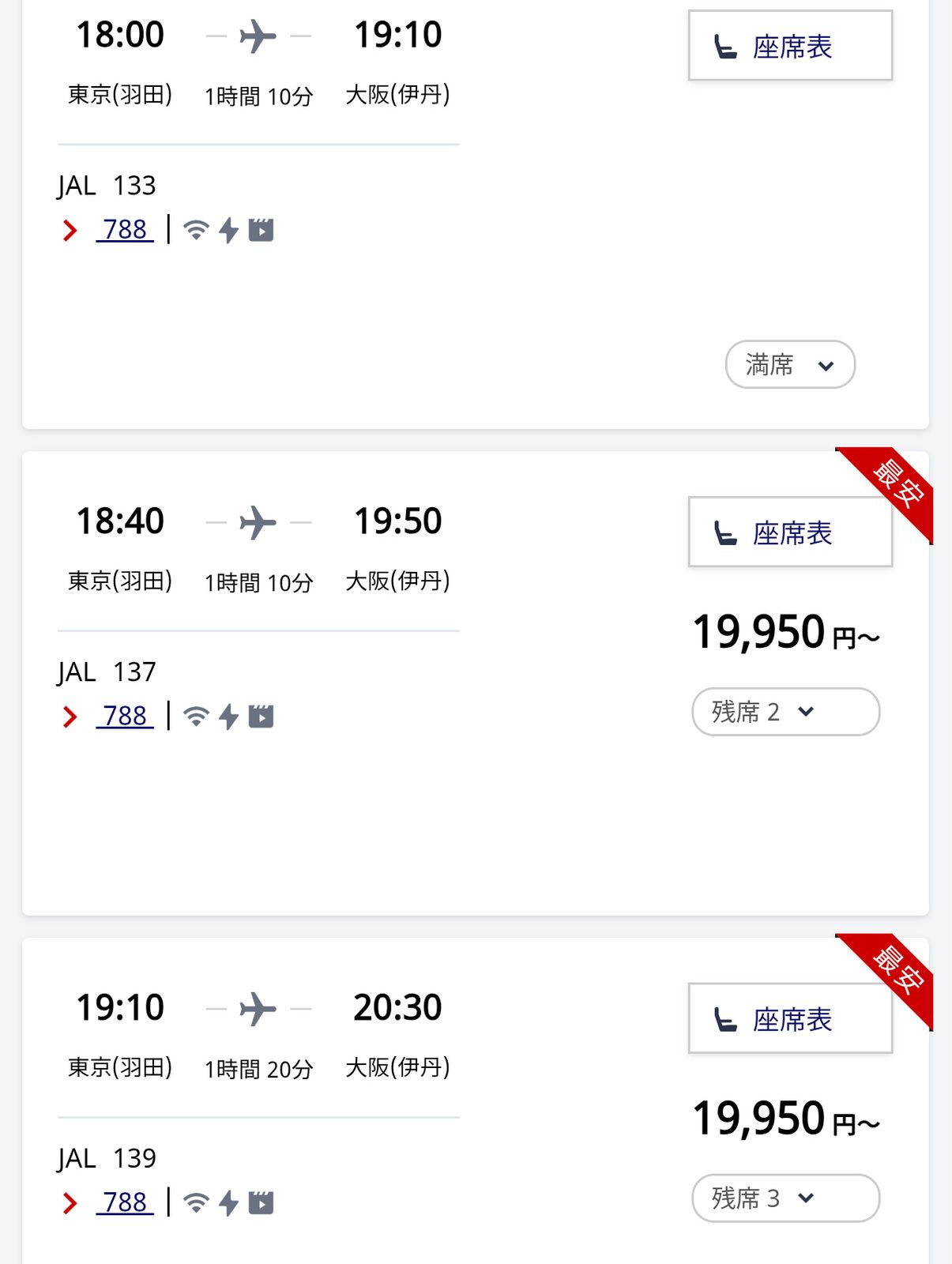 帰りの飛行機