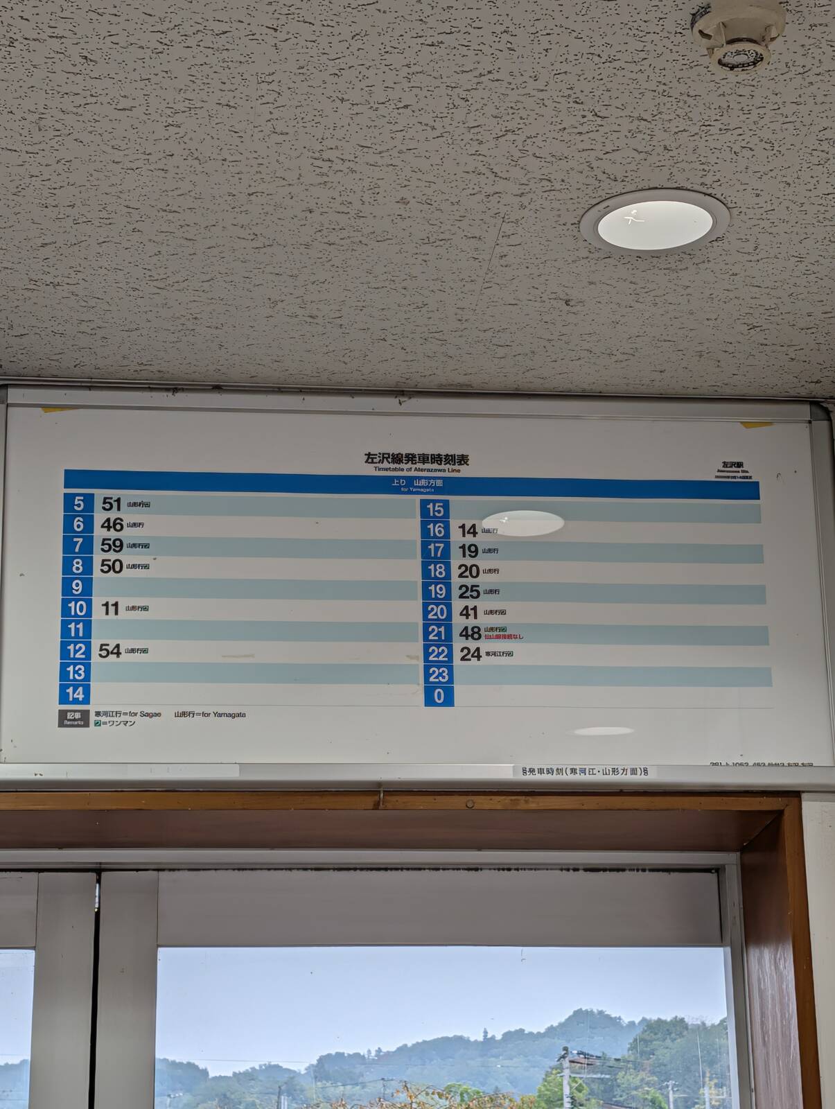 左沢線発車時刻表