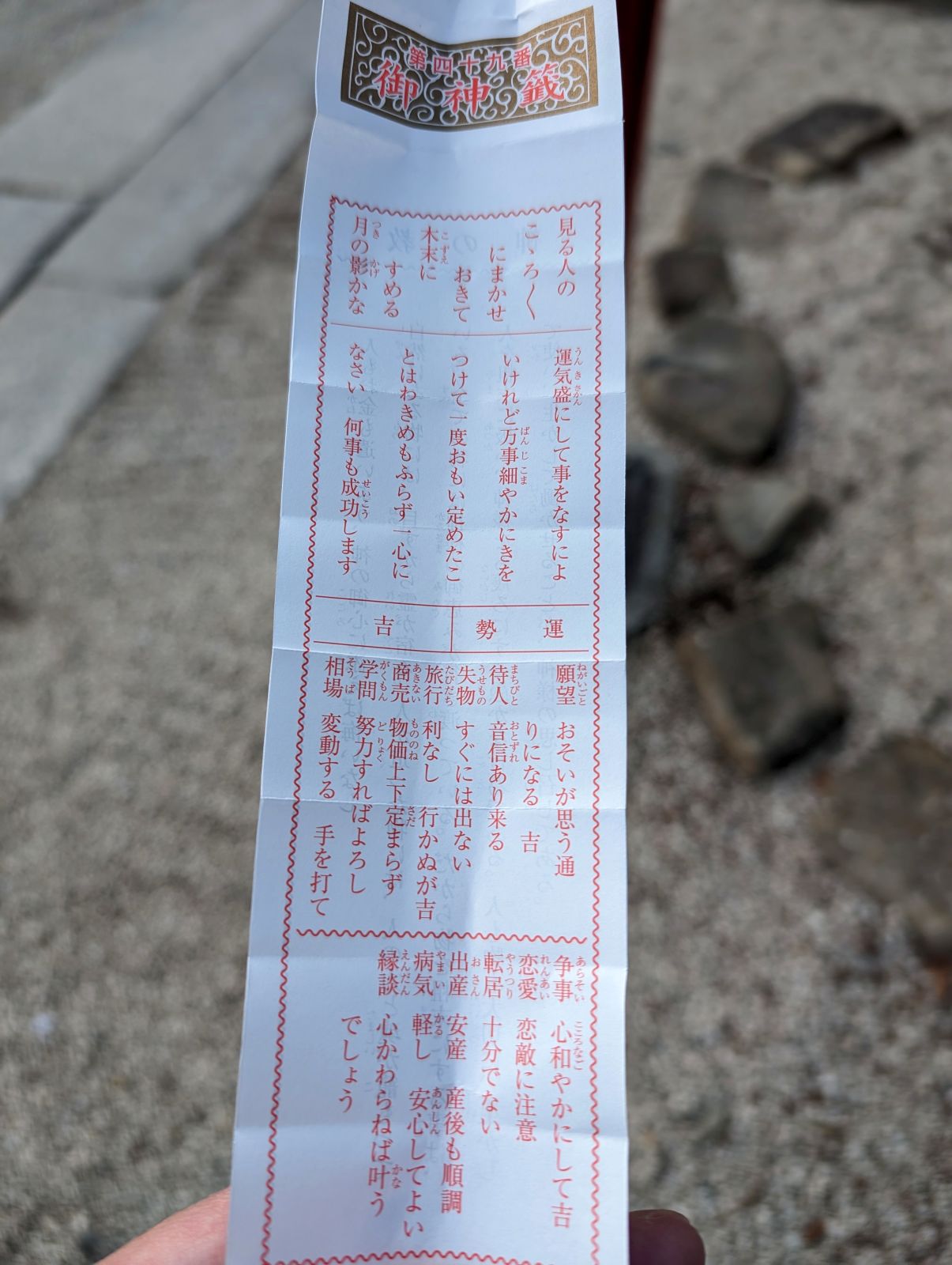 本日の運勢