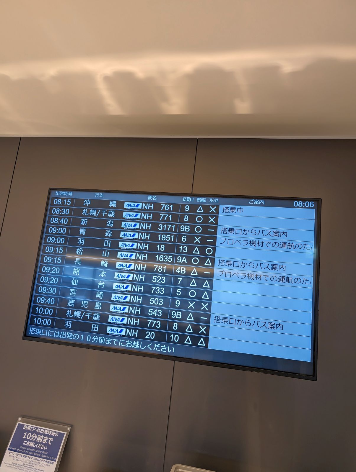 出発便一覧