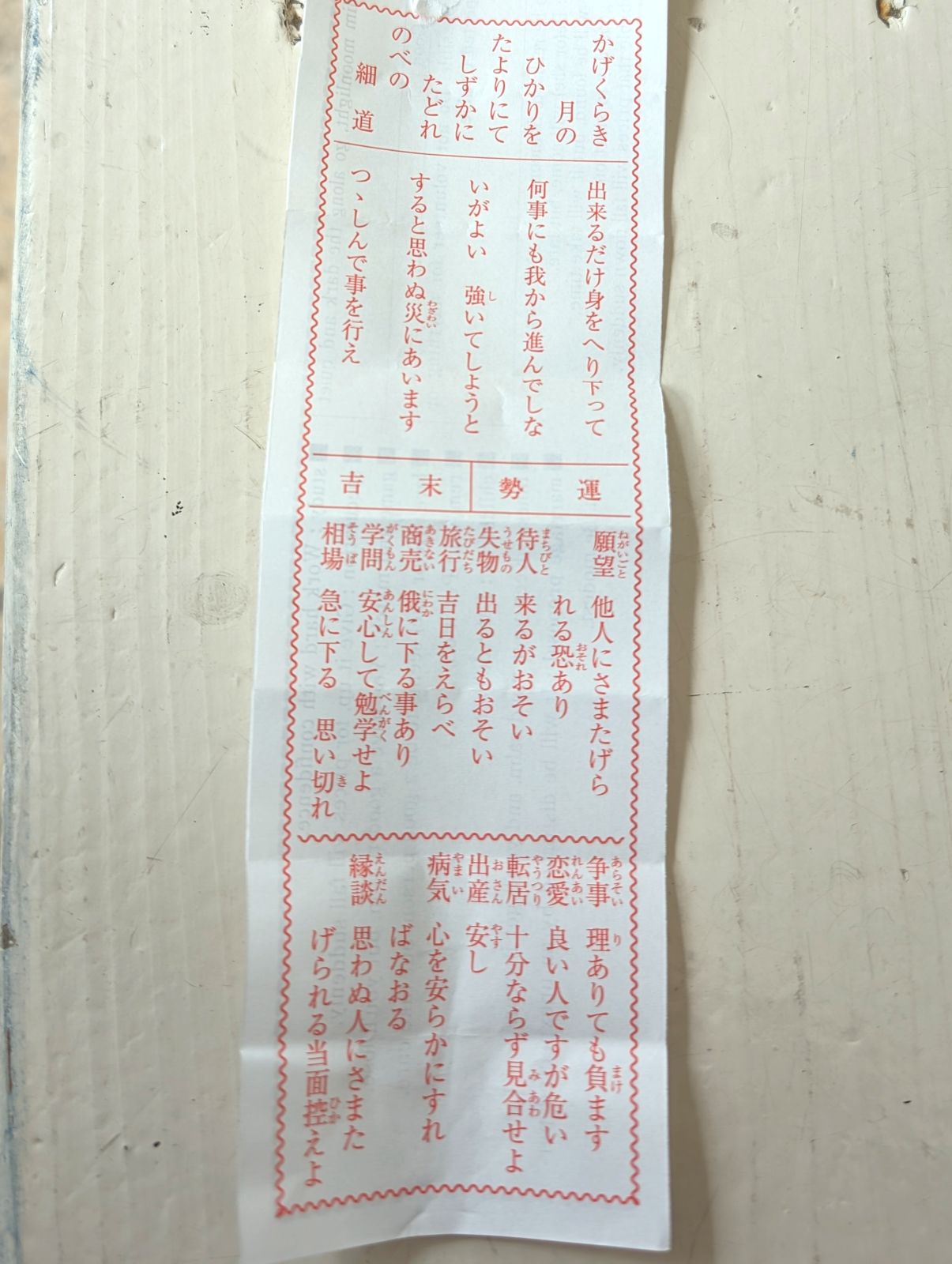運勢：末吉